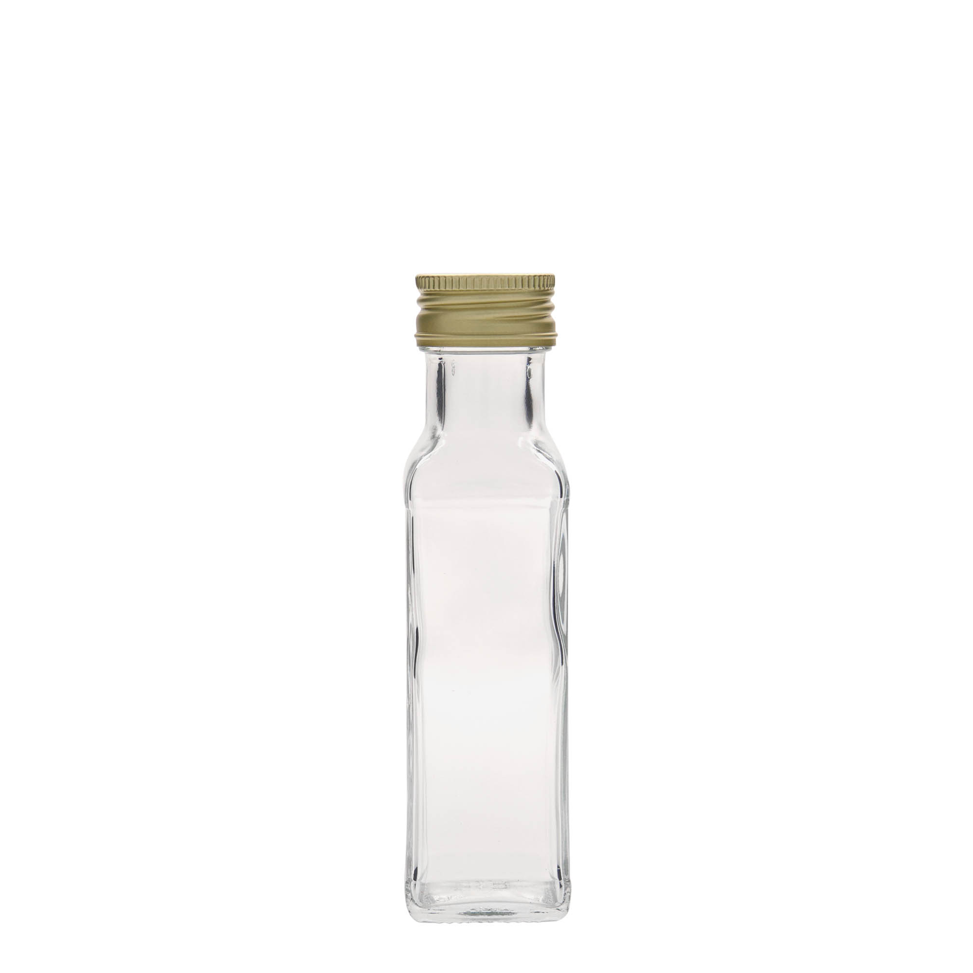 100 ml glasflaske 'Marasca', firkantet, åbning: PP 31,5 100 ml glasflaske 'Marasca', firkantet, åbning: PP 31,5
