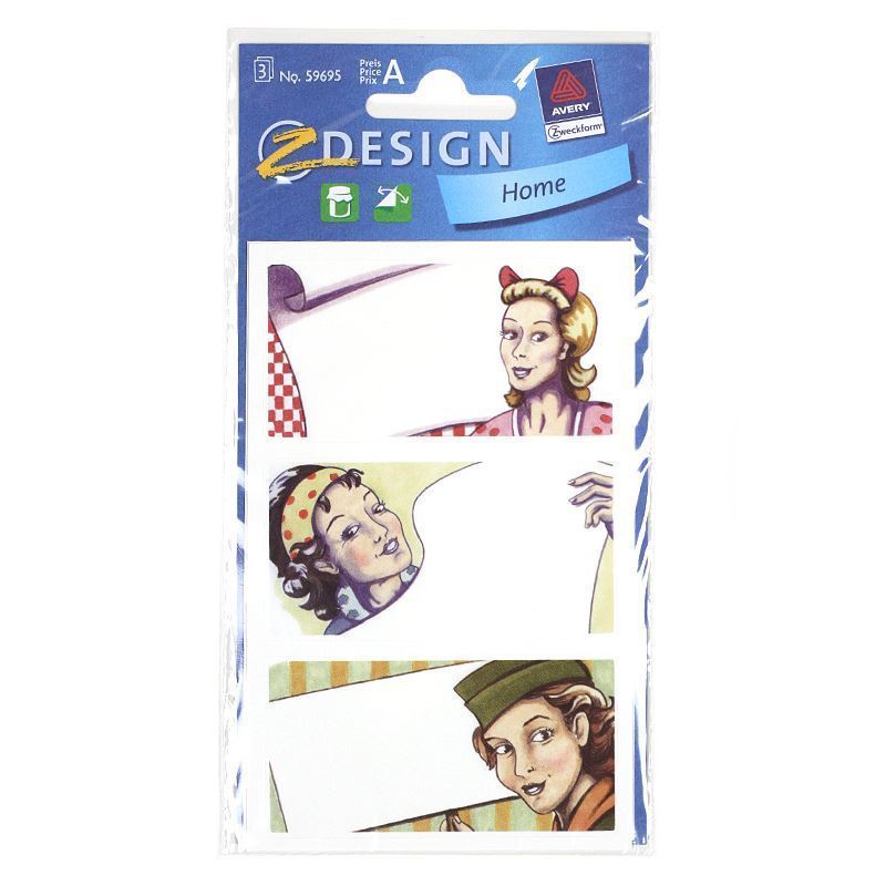 Zweckform etiketter »Pop Art«, rektangulære, papir, flerfarvede