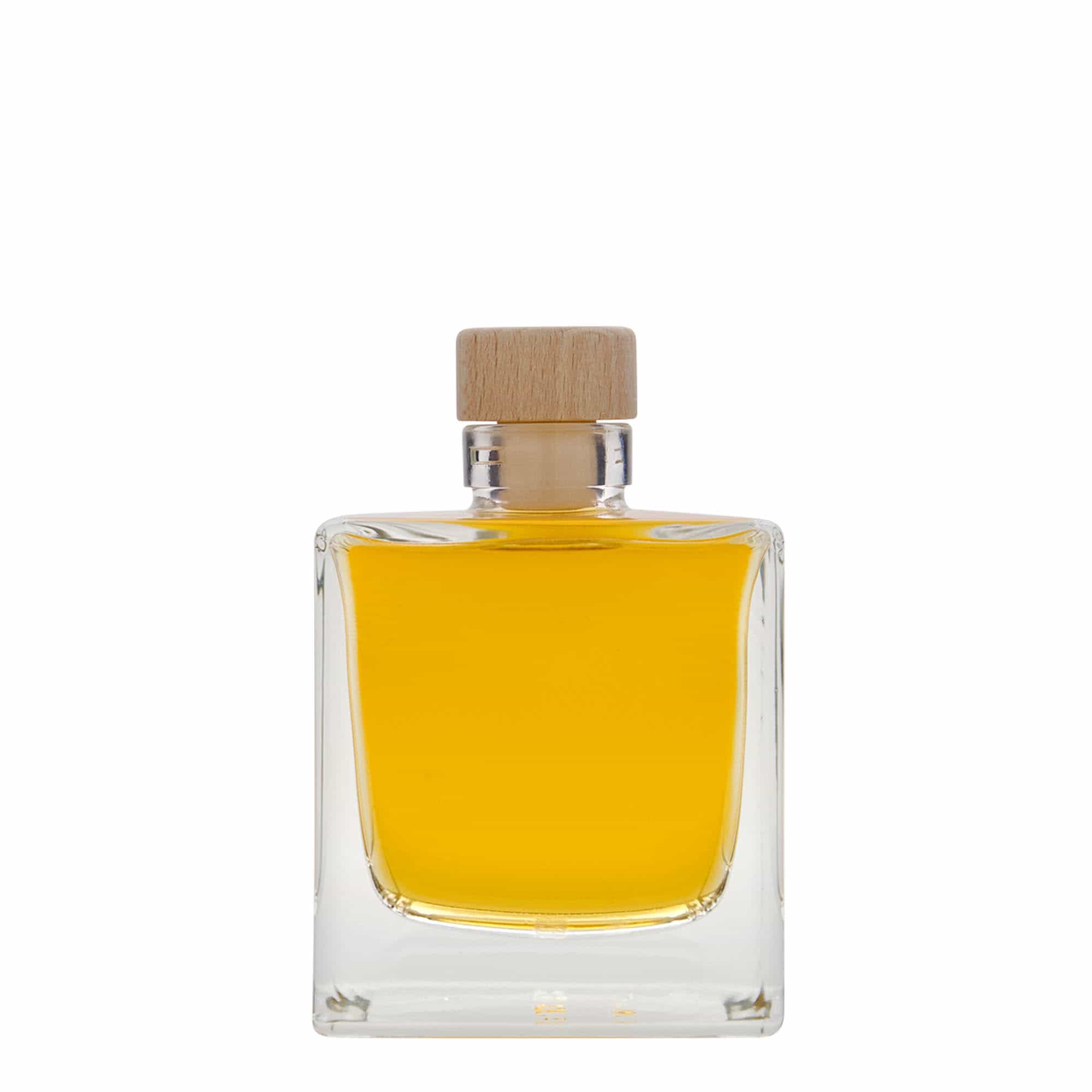 200 ml glasflaske 'Cube', firkantet, åbning: kork
