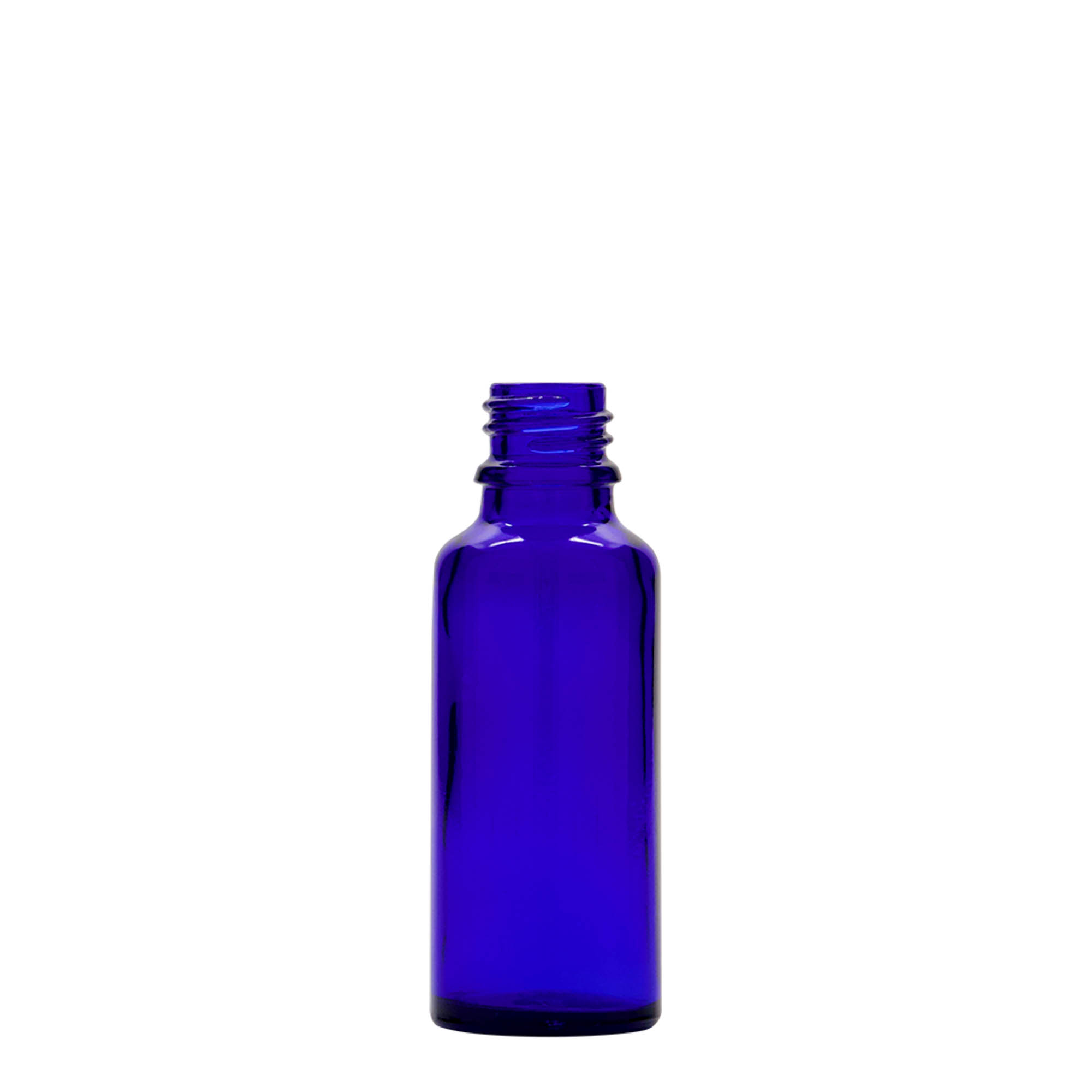 30 ml pipetteflaske medicin, glas, royalblå-rød, åbning: DIN 18