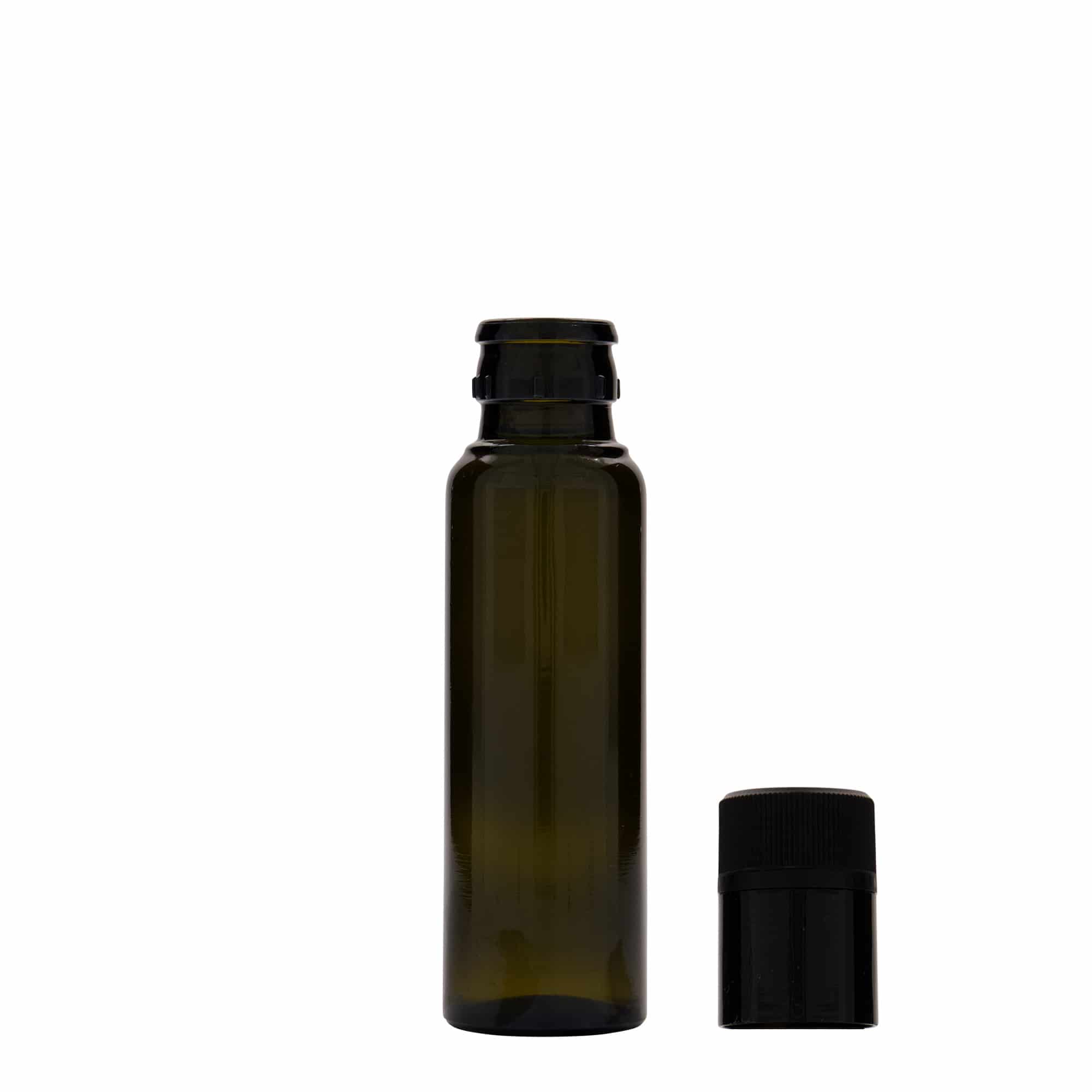 100 ml eddike-/olieflaske 'Willy New', glas, antikgrøn, åbning: DOP