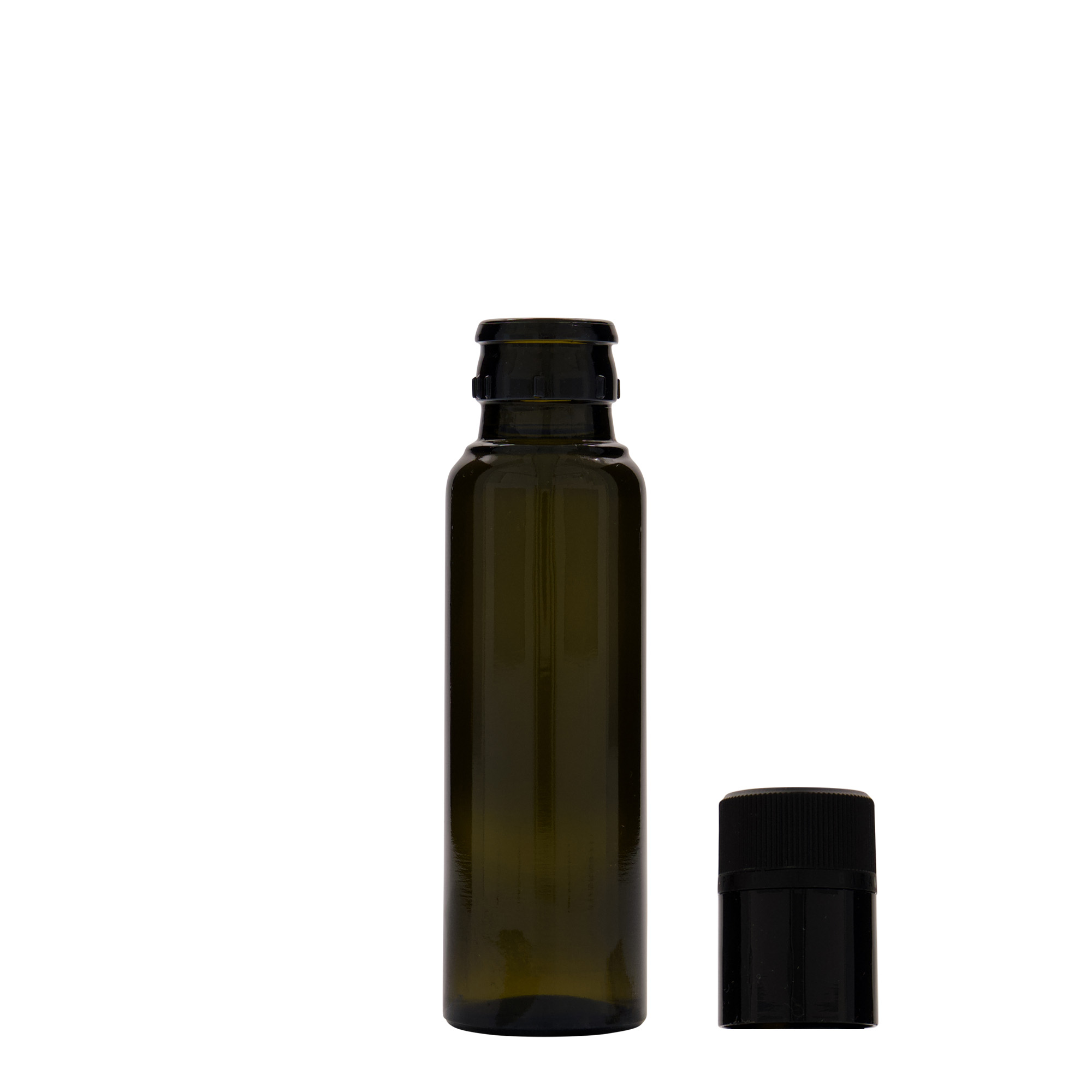 100 ml eddike-/olieflaske 'Willy New', glas, antikgrøn, tud: DOP