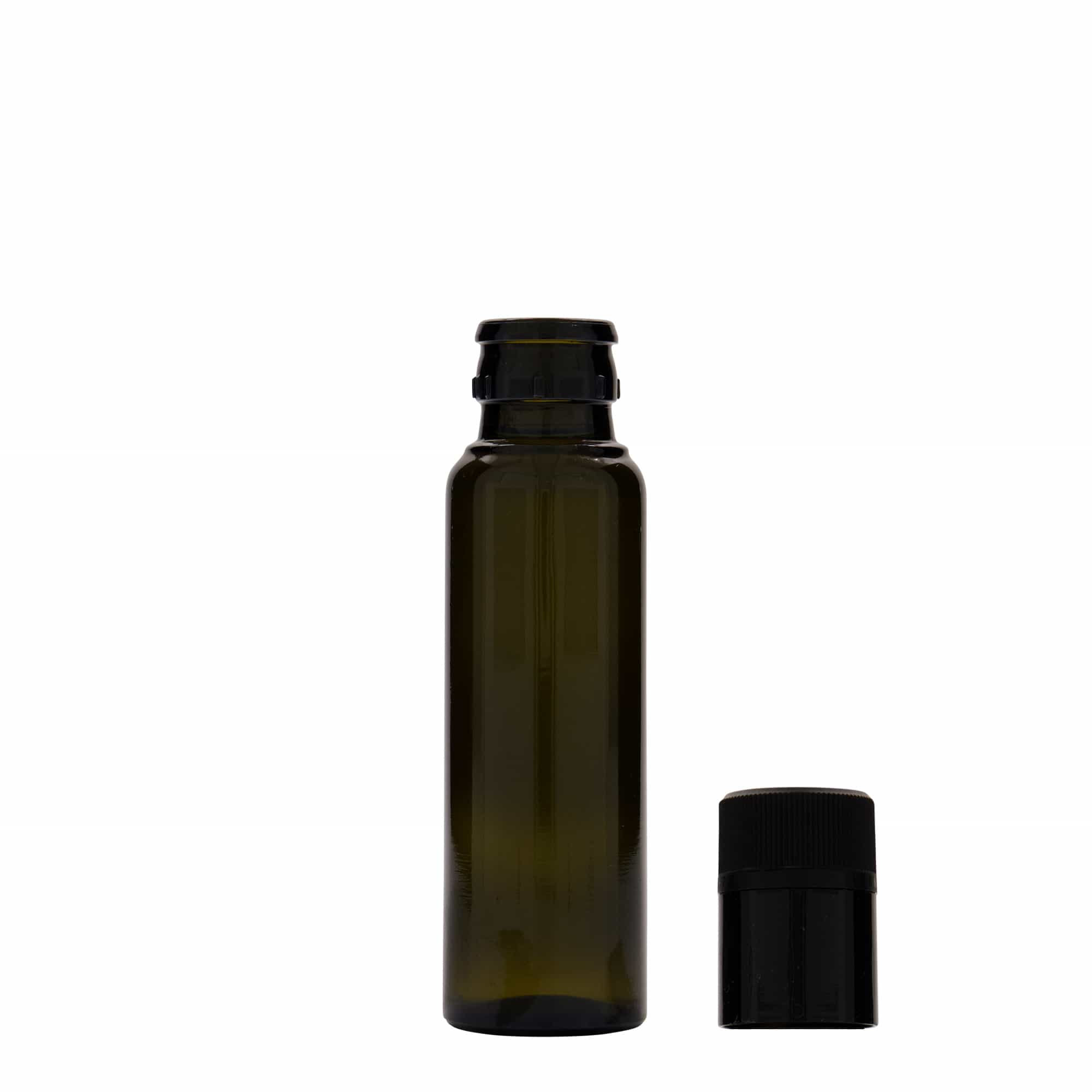 100 ml eddike-/olieflaske 'Willy New', glas, antikgrøn, tud: DOP