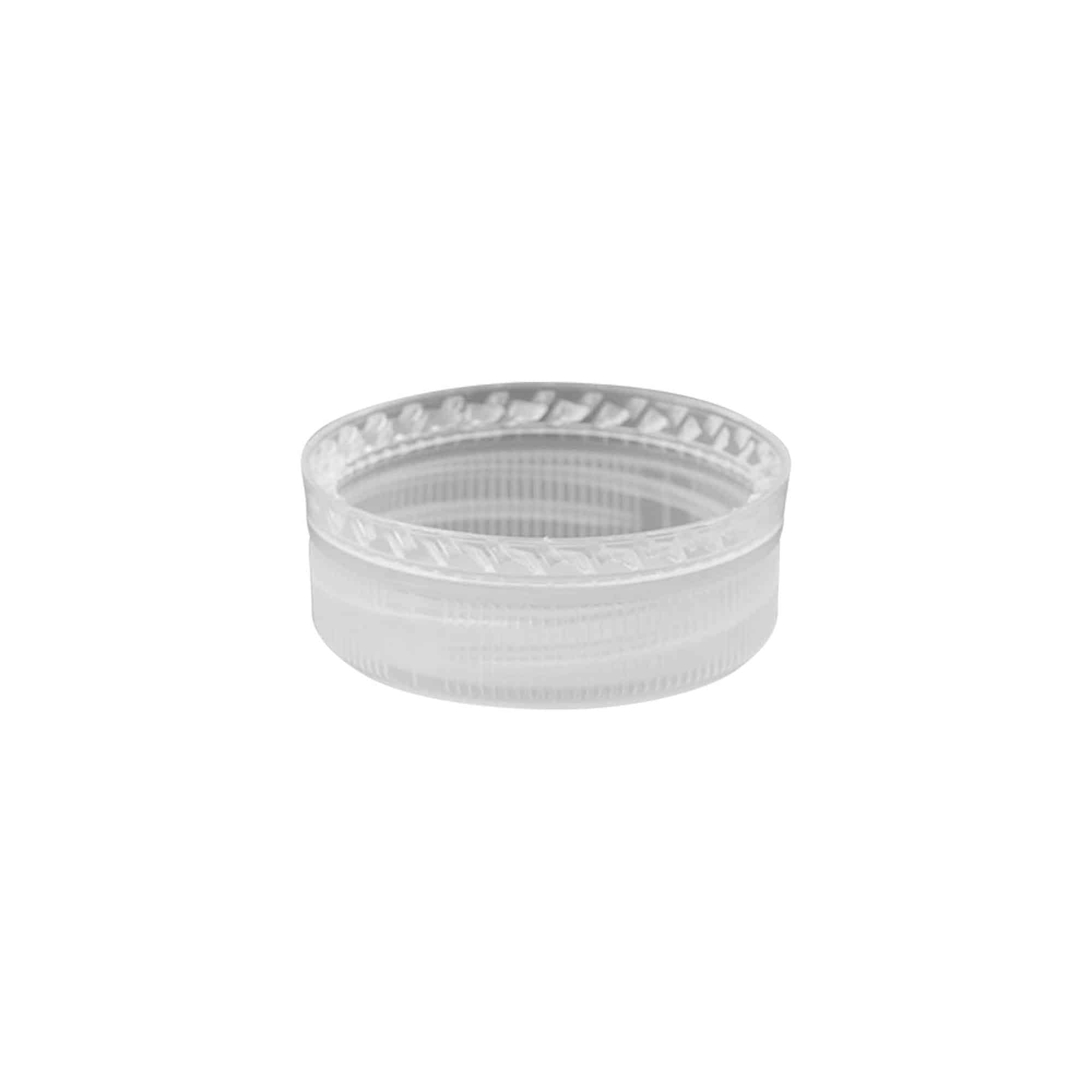 Skruelåg dobbelt gevind, PE-plast, hvid, til åbning: PET 38 mm