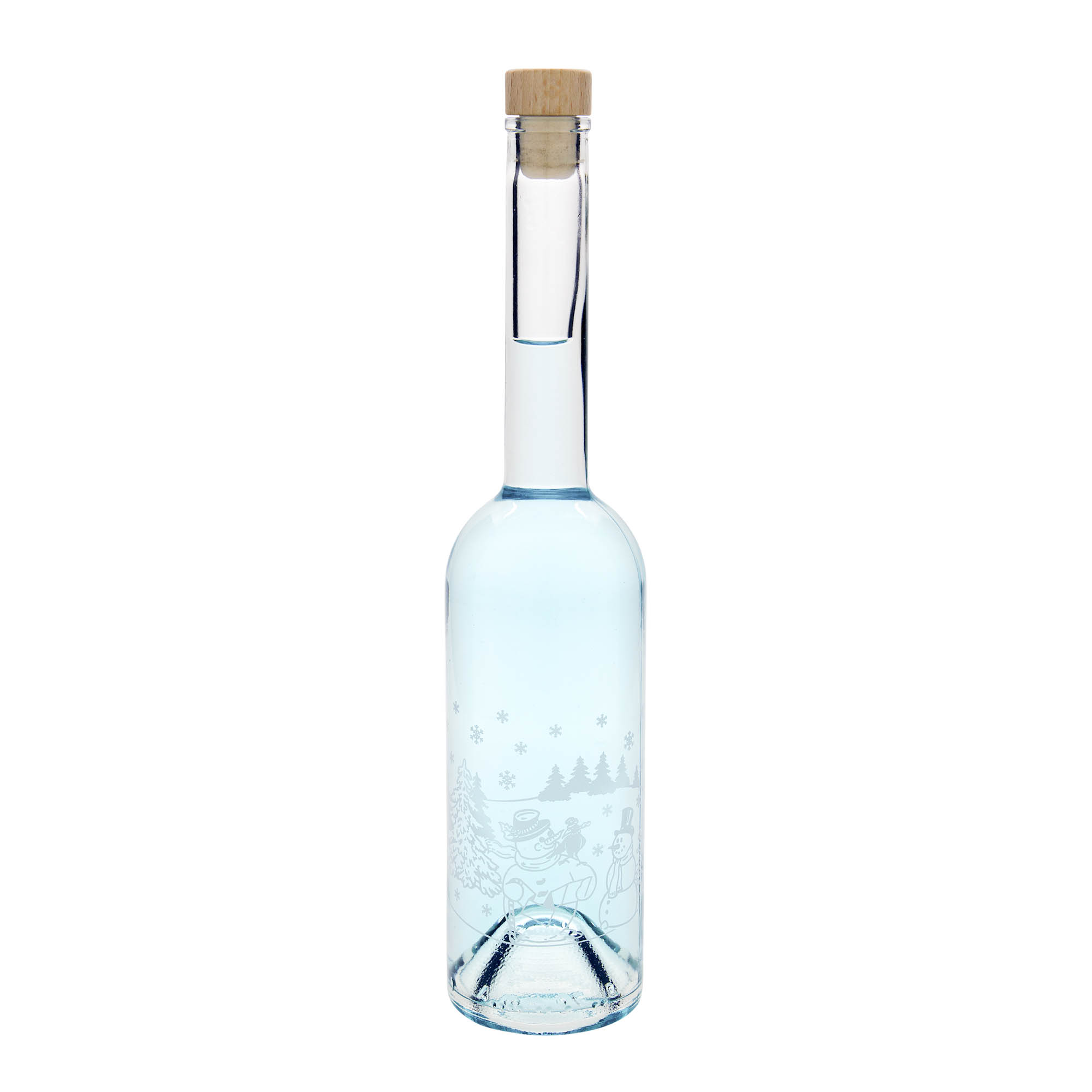 500 ml glasflaske 'Opera', motiv: snemandsflaske, åbning: kork