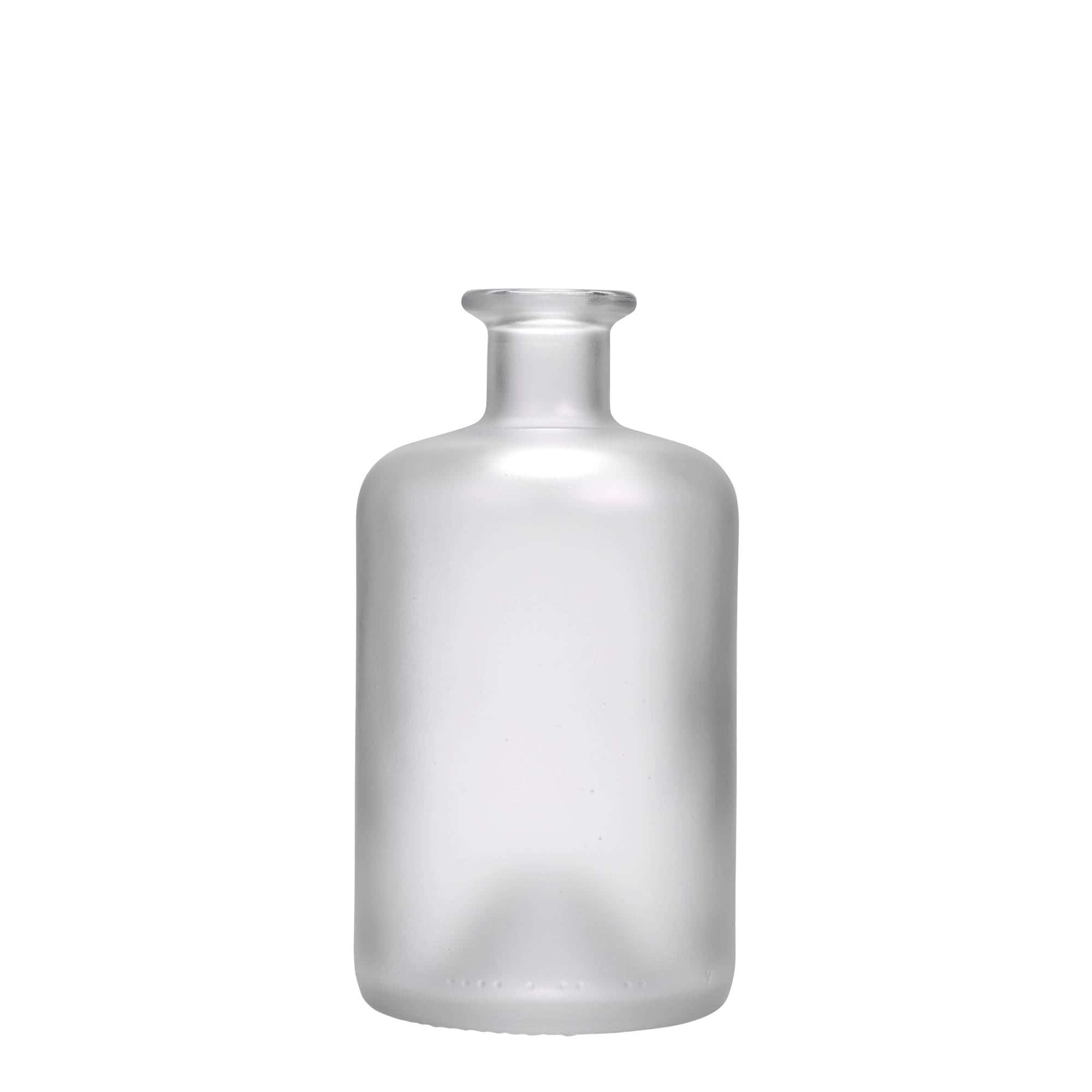 500 ml glasflaske apotekerglas, iset, åbning: kork