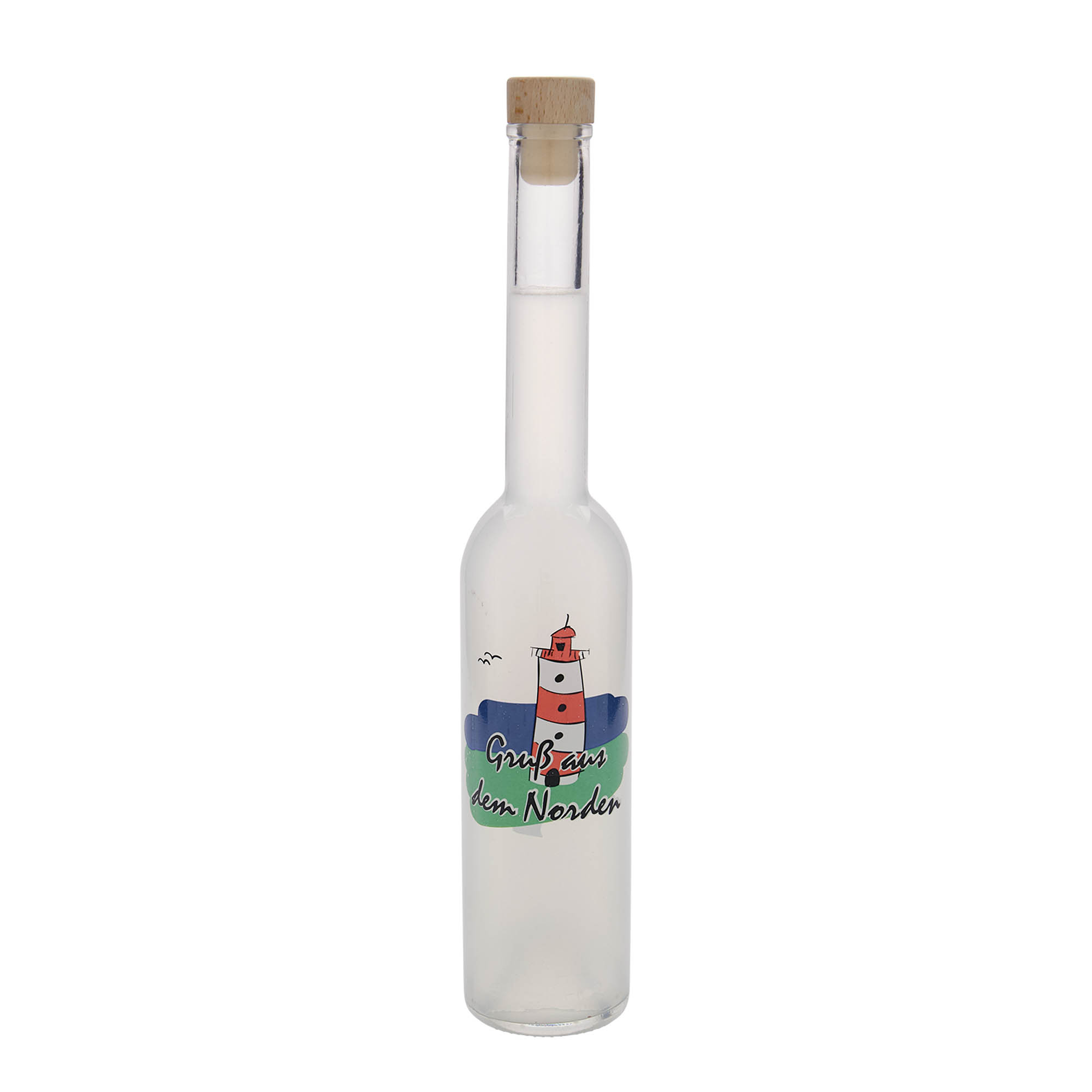 350 ml glasflaske 'Opera', motiv: Norden, åbning: kork 350 ml glasflaske 'Opera', motiv: Norden, åbning: kork