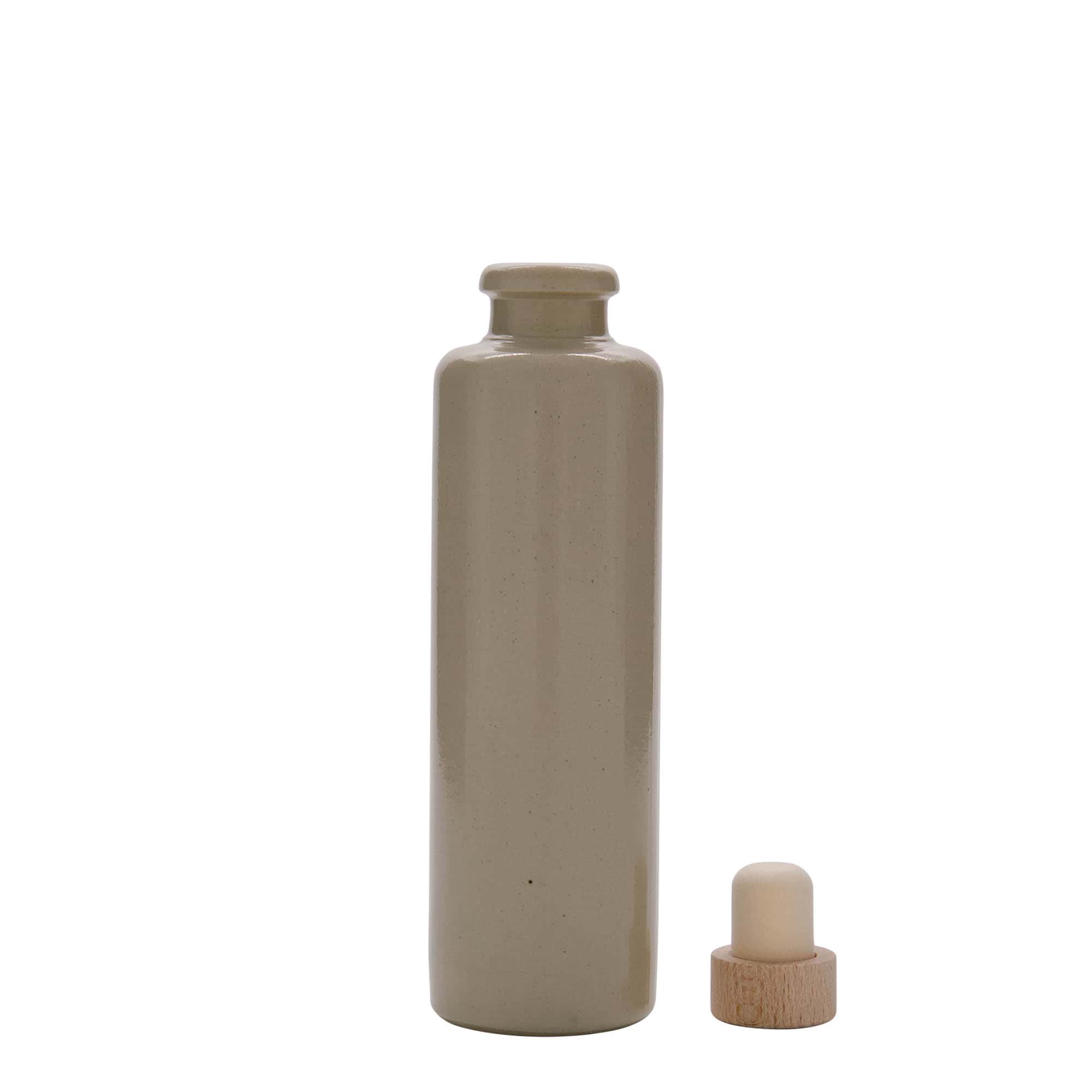 200 ml tonkrukke, stentøj, beige, åbning: kork