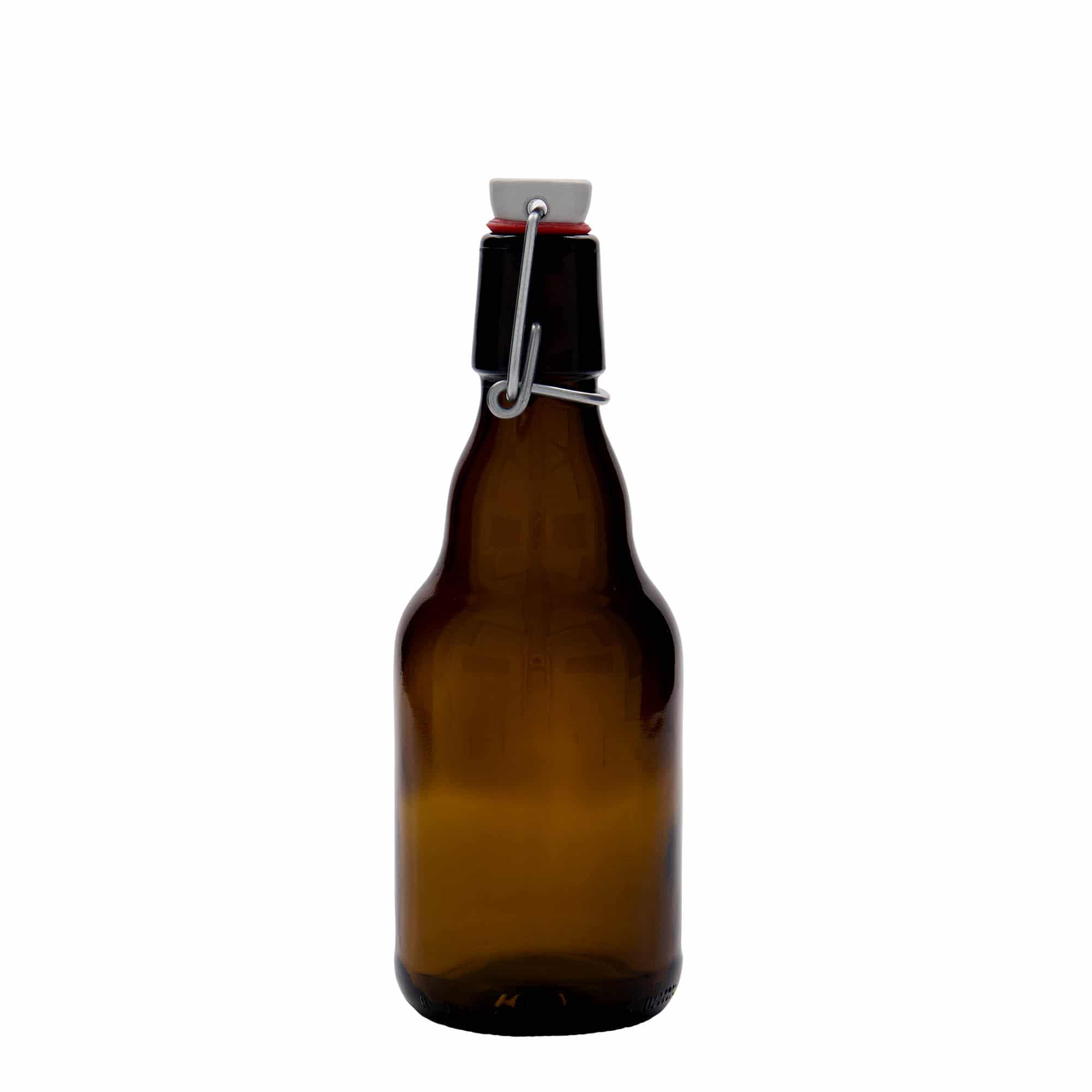 330 ml ølflaske 'Steinie', glas, brun, åbning: Patentlåg