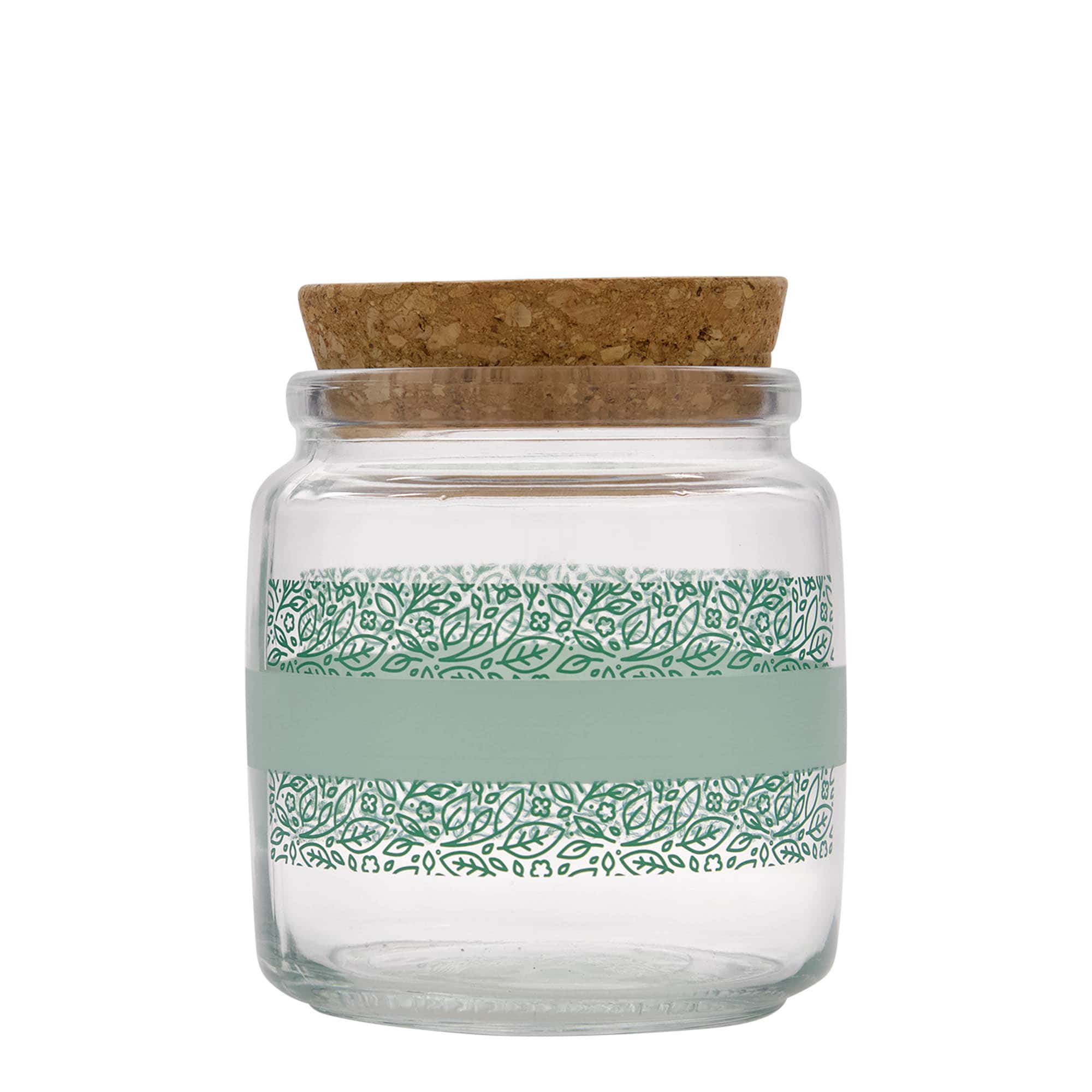750 ml korkglas 'Giara', motiv: Naturalmente verde, åbning: kork