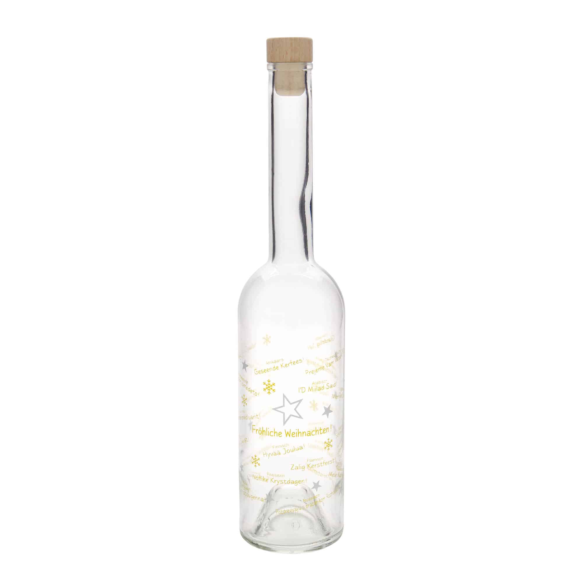 500 ml glasflaske »Opera«, motiv: Jul i verden, åbning: Kork