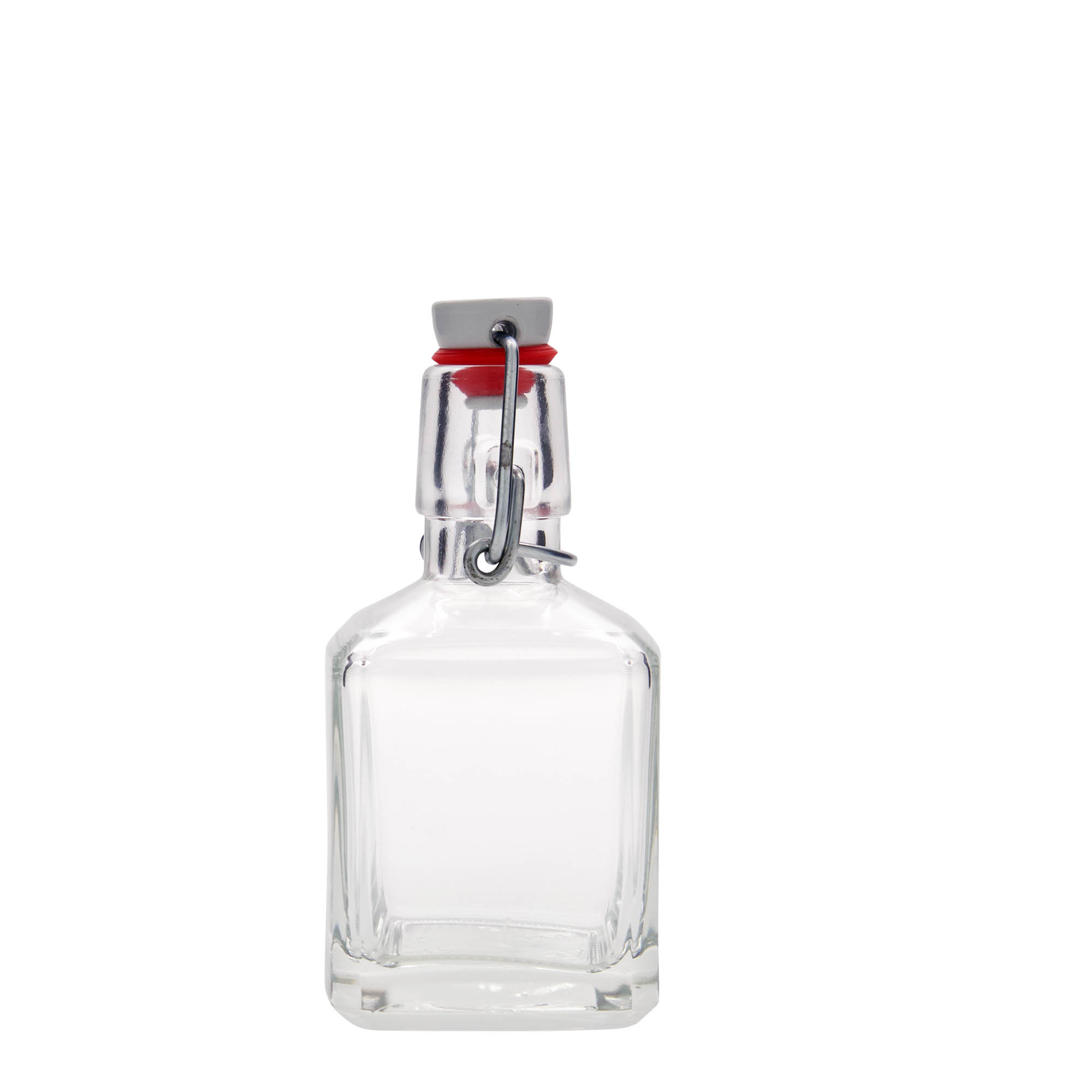 200 ml glasflaske 'Kubica', firkantet, åbning: patentprop 200 ml glasflaske 'Kubica', firkantet, åbning: patentprop