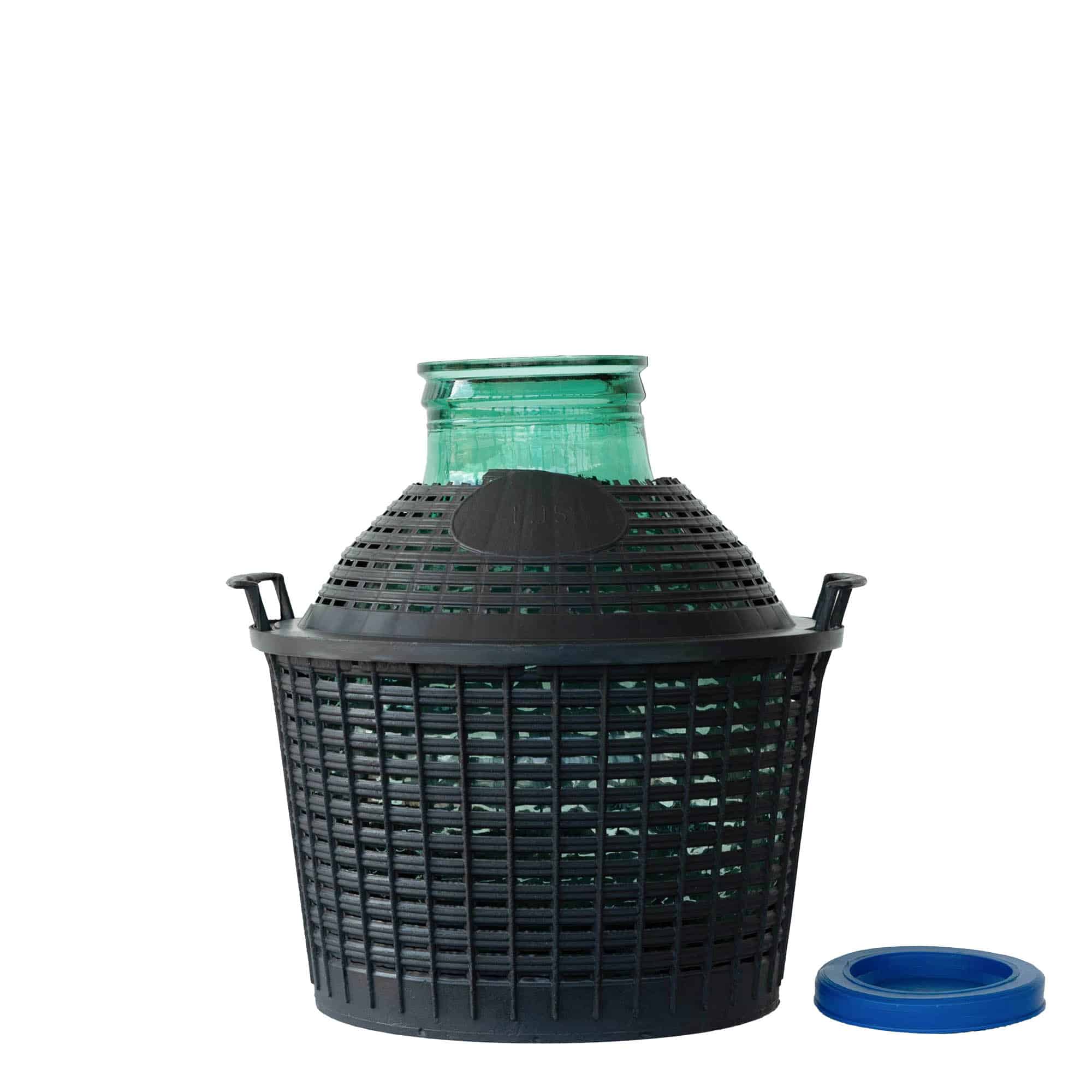 15 l ballonflaske, bredhalset, glas, åbning: Hætte