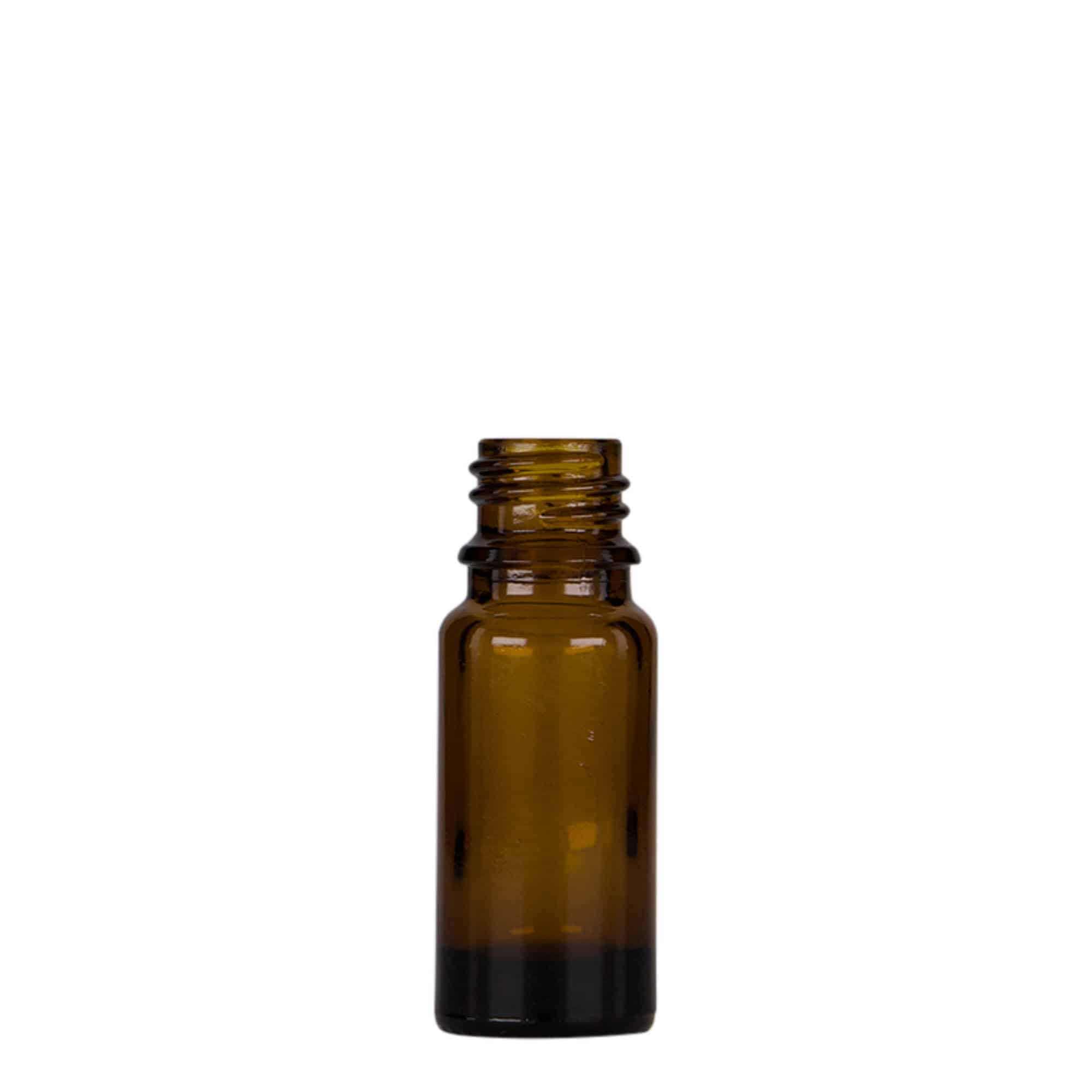 10 ml pipetteflaske, medicin, glas, brun-sort, åbning: DIN 18