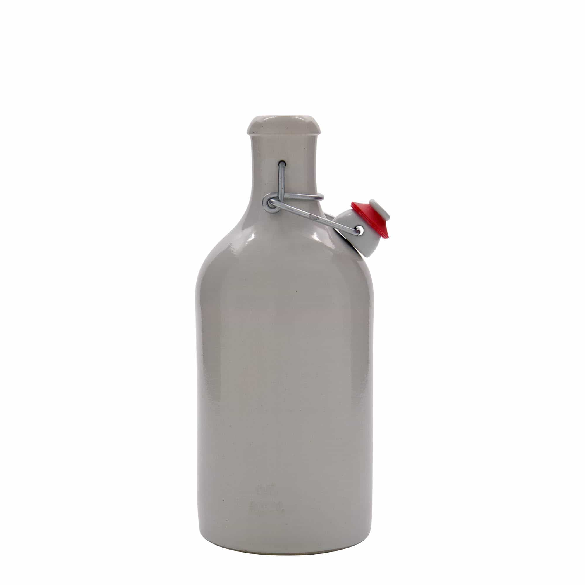 500 ml lerkrus, stentøj, hvid, åbning: Patentlåg