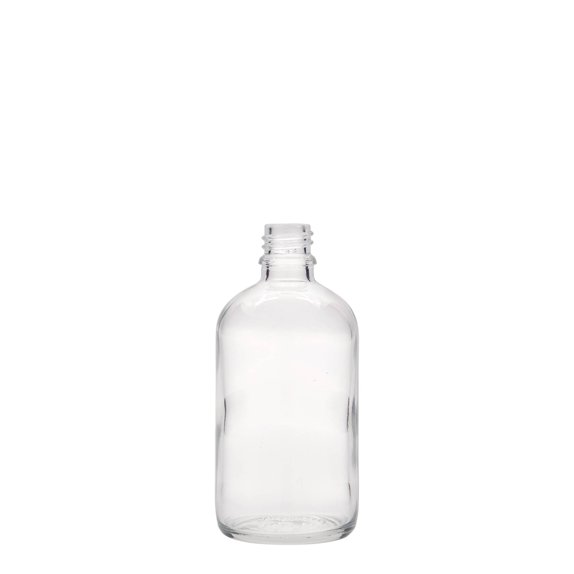 100 ml medicinflaske, glas, åbning: DIN 18 100 ml medicinflaske, glas, åbning: DIN 18