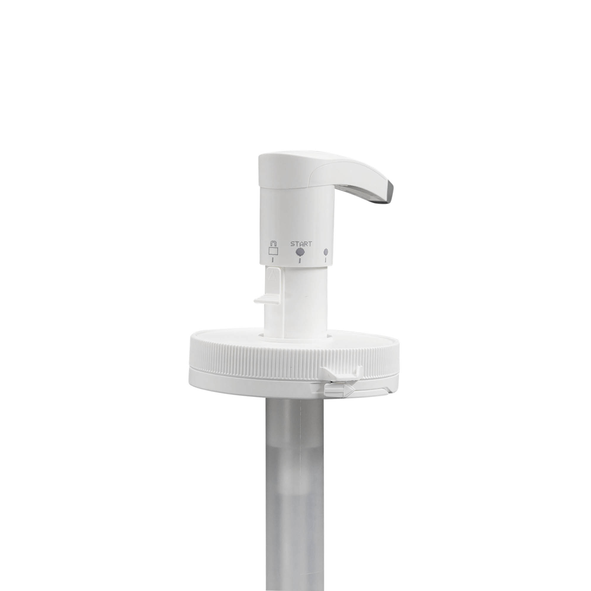 Dispenserpumpe til 655 ml 'Securibox', PE-plast, hvid, til åbning: skruelåg Dispenserpumpe til 655 ml 'Securibox', PE-plast, hvid, til åbning: skruelåg