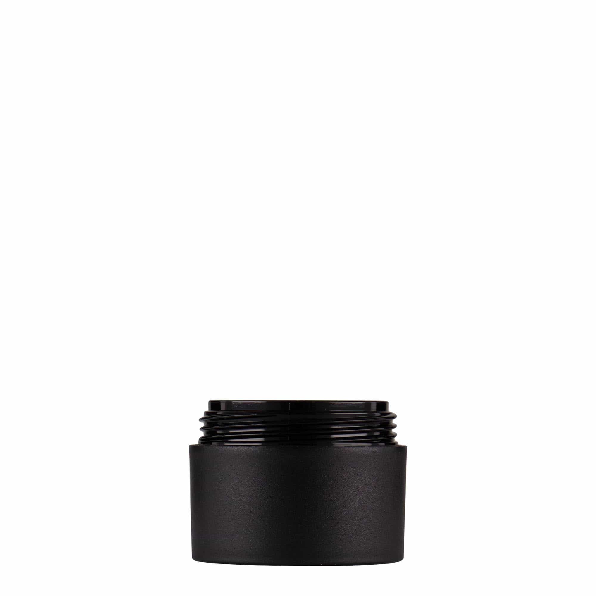 15 ml plastdåse 'Antonella', PP, sort, åbning: skruelåg