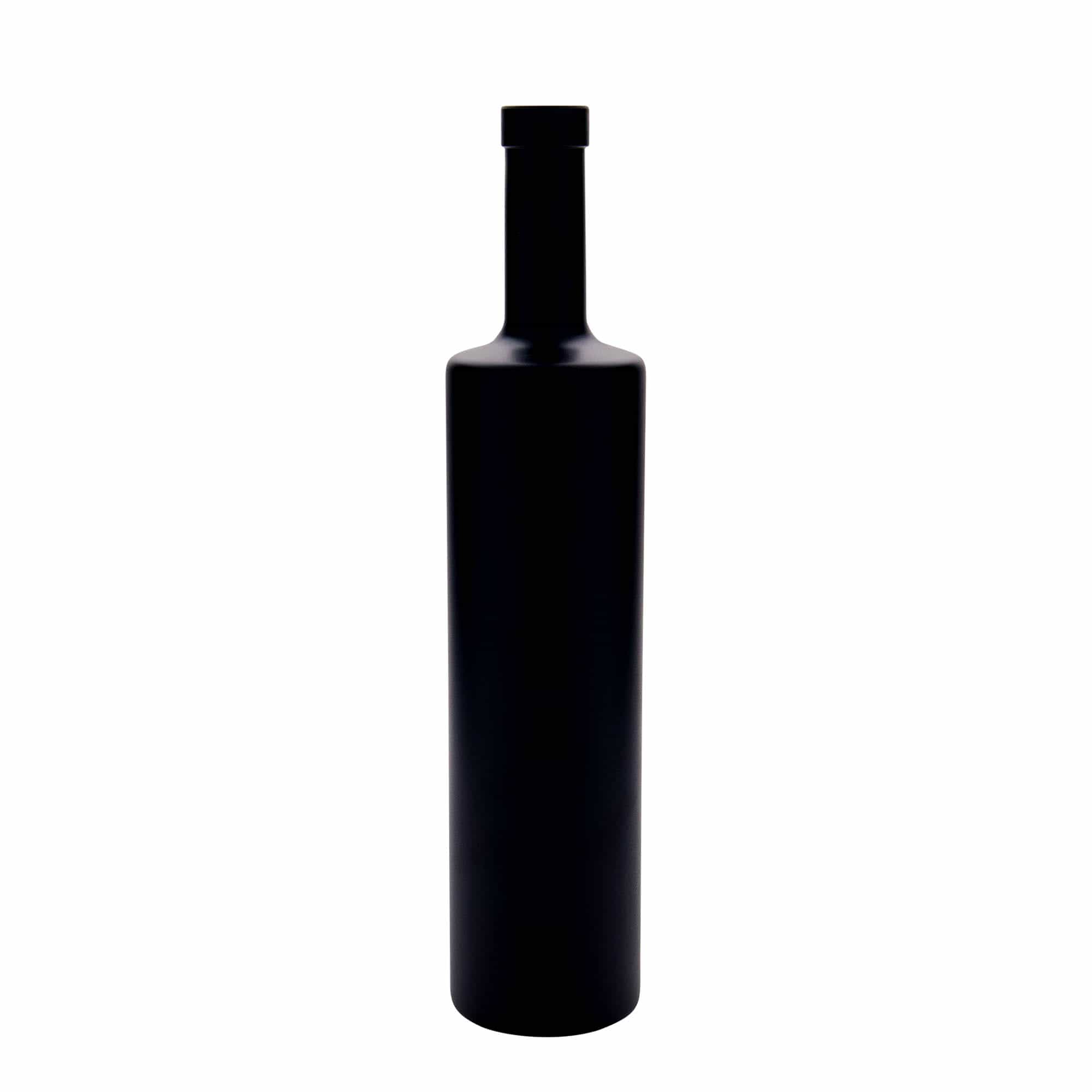 700 ml glasflaske »Centurio«, sort, åbning: kork