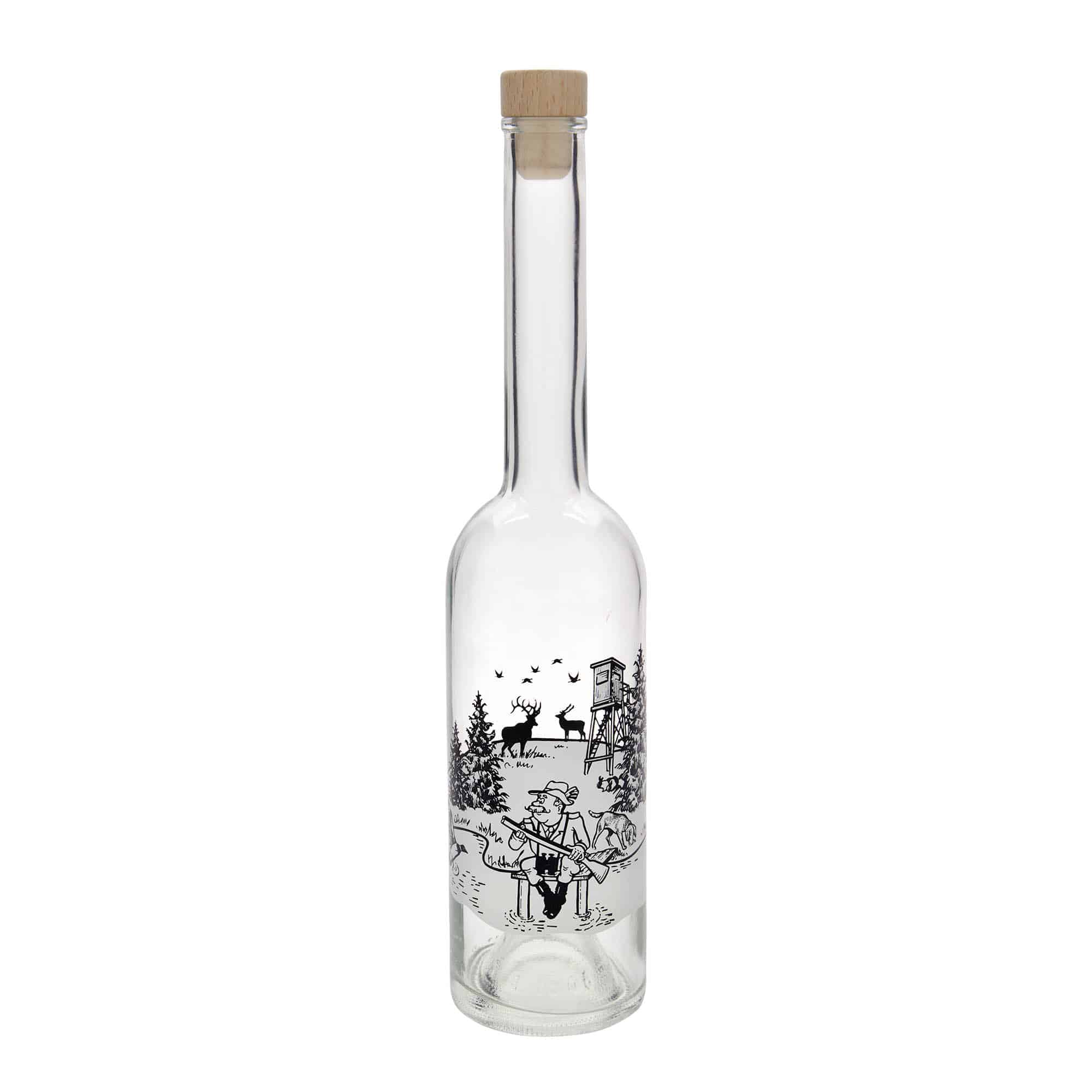 500 ml glasflaske 'Opera', motiv: Jæger, åbning: Kork