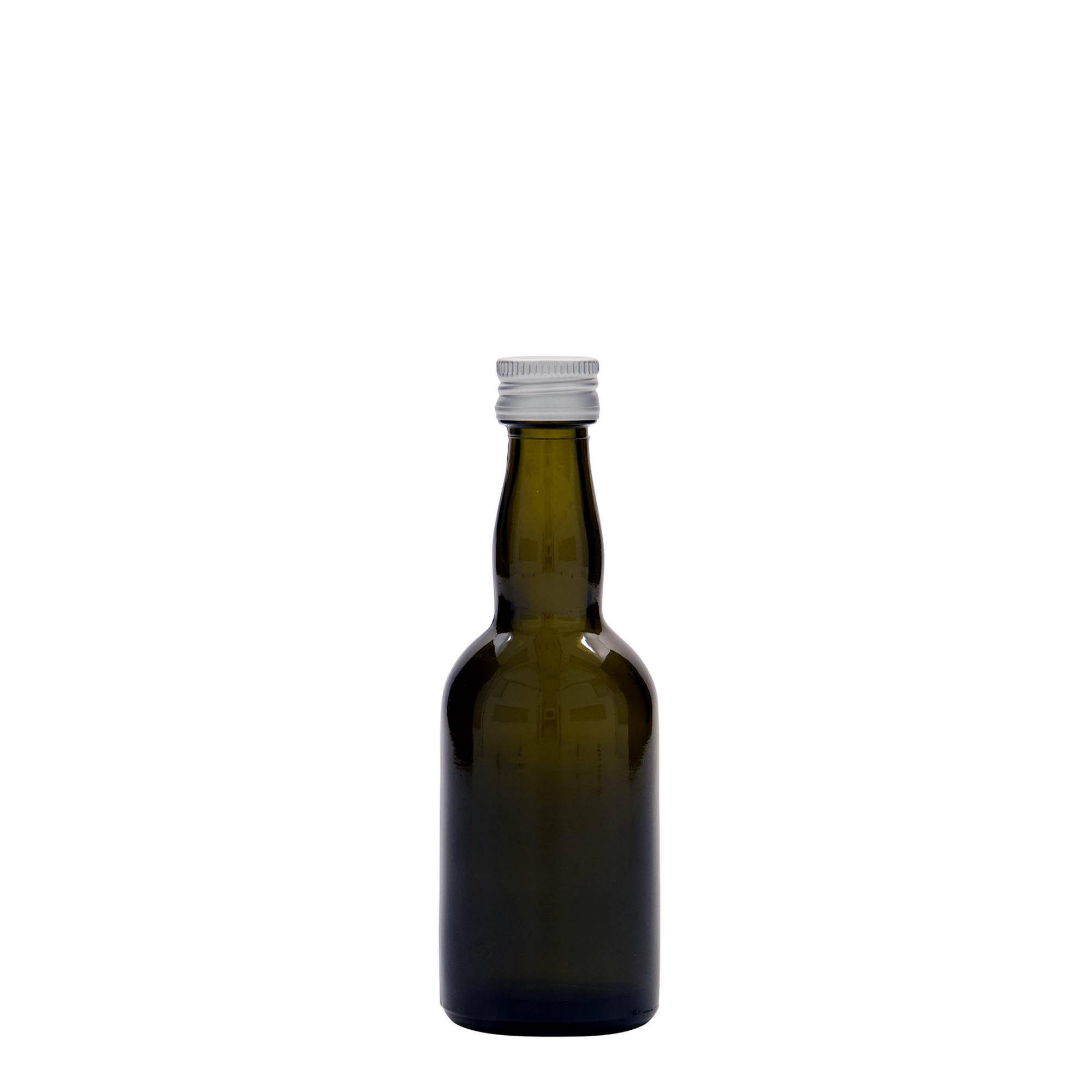 50 ml glasflaske 'Proba', antikgrøn, munding: PP 18