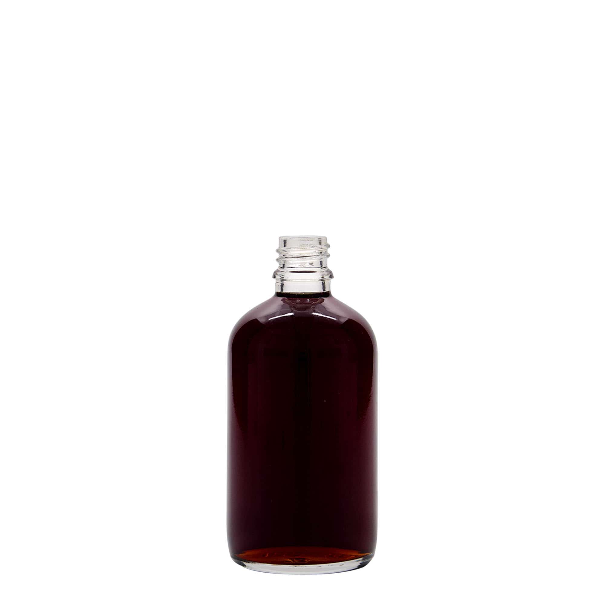 100 ml medicinflaske, glas, åbning: DIN 18