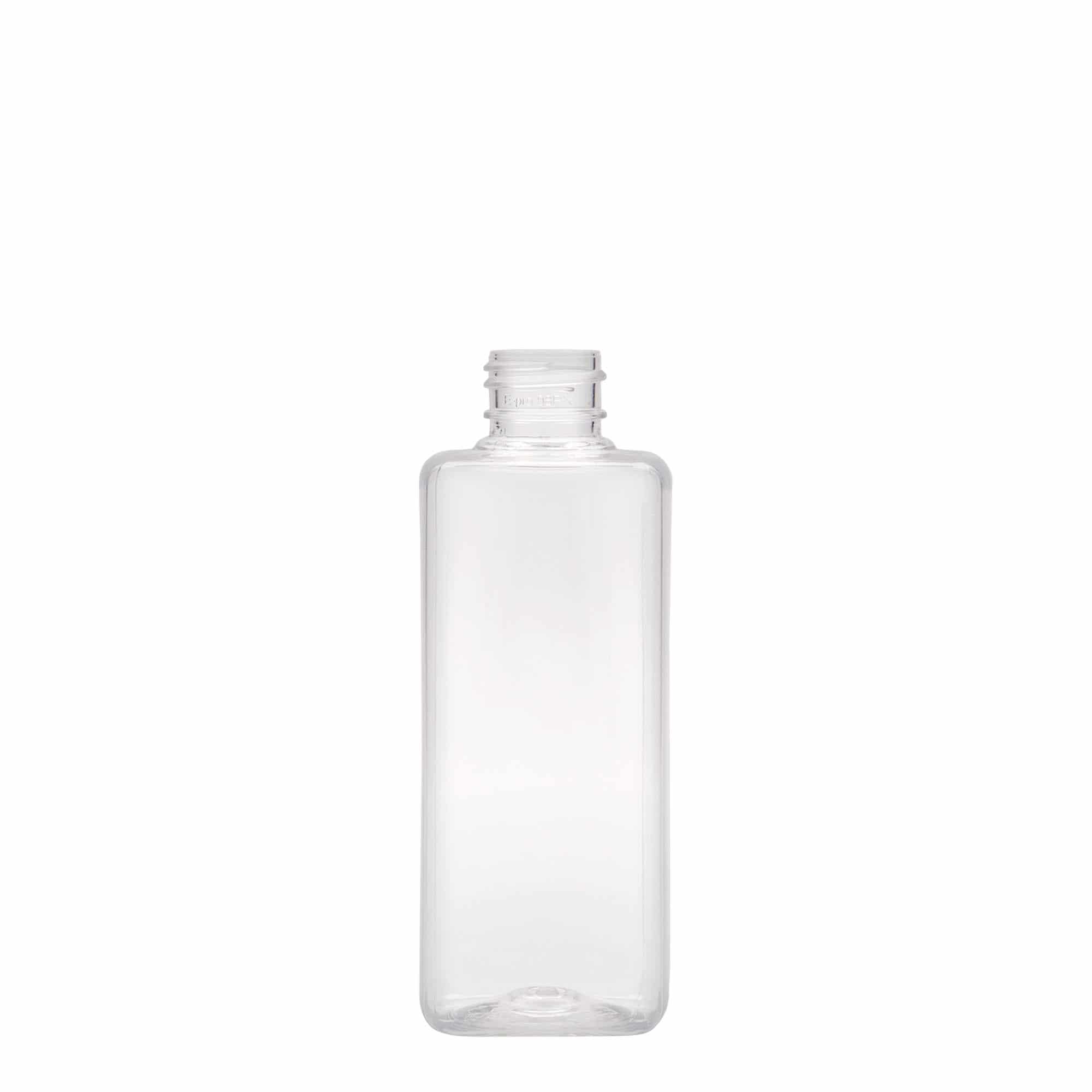 200 ml PET-flaske 'Karl', kvadratisk, plast, åbning: 24/410