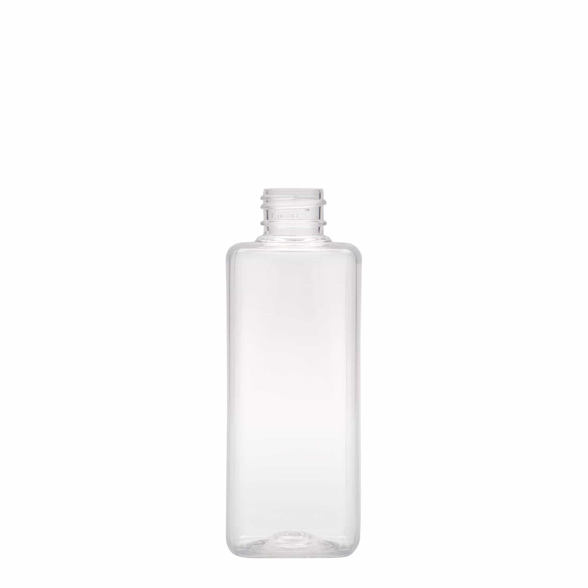 200 ml PET-flaske 'Karl', kvadratisk, plastik, munding: 24/410