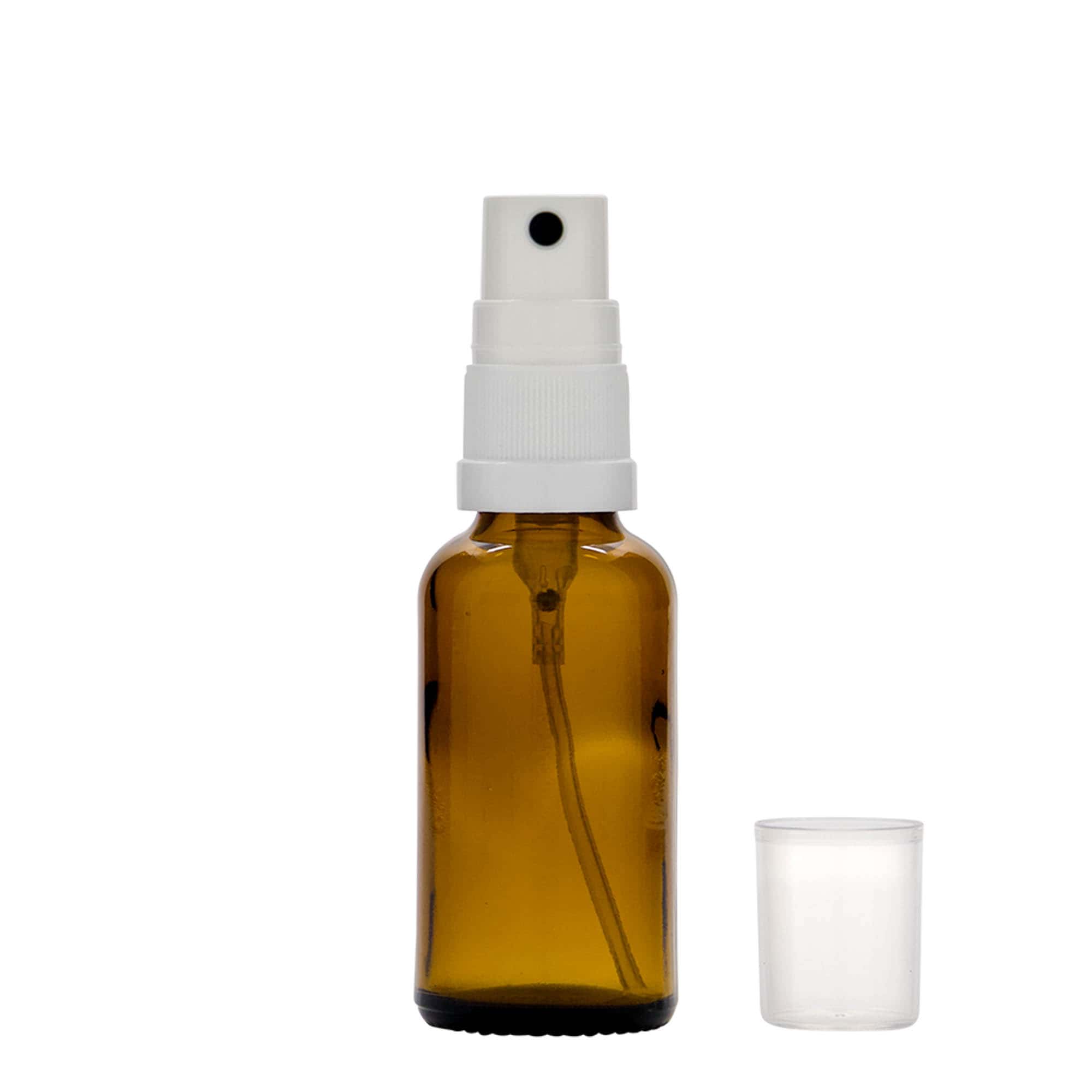 30 ml sprayflaske medicin, glas, brun, åbning: DIN 18
