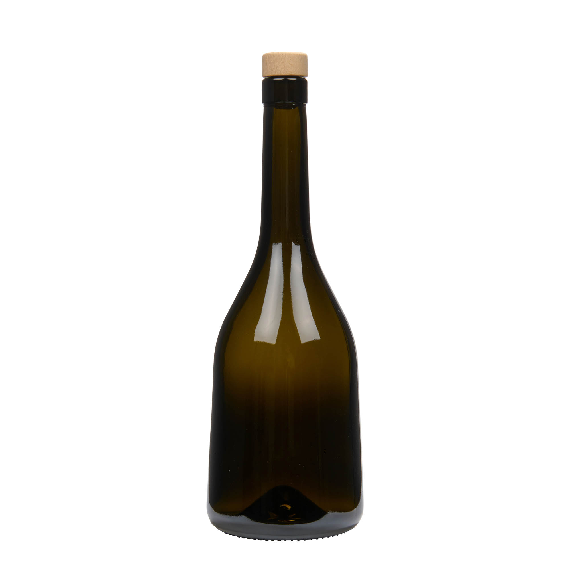 750 ml glasflaske 'Rustica', antikgrøn, åbning: kork 750 ml glasflaske 'Rustica', antikgrøn, åbning: kork