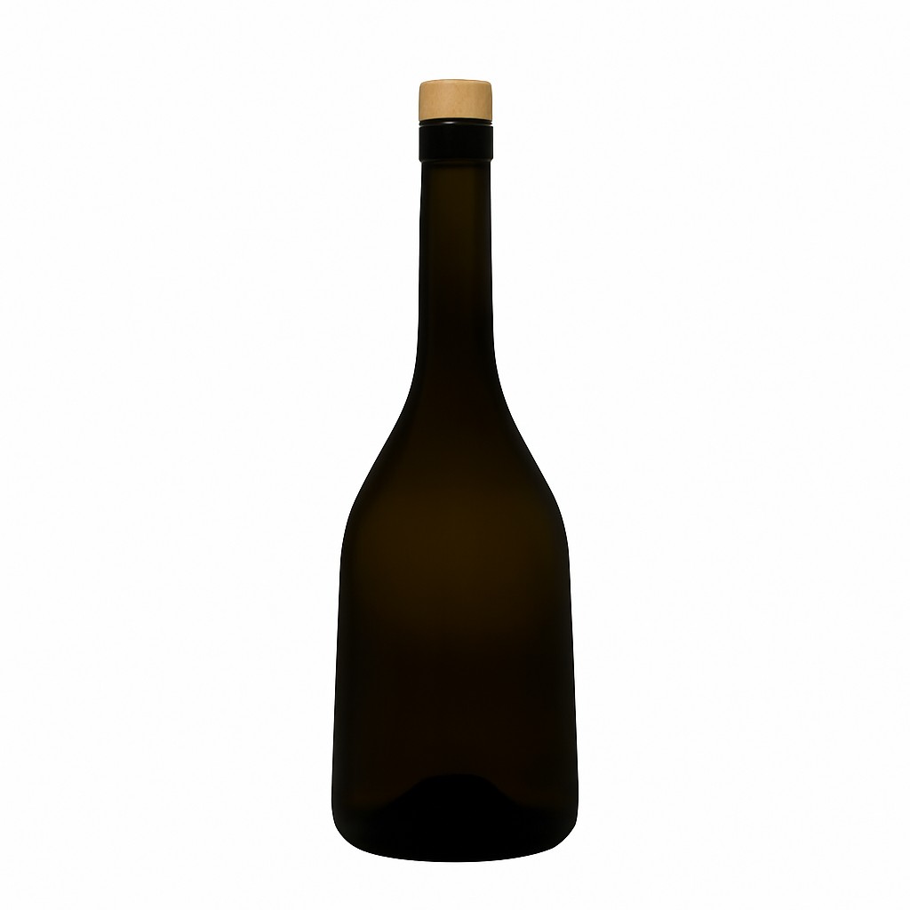 750 ml glasflaske 'Rustica', antikgrøn, åbning: kork