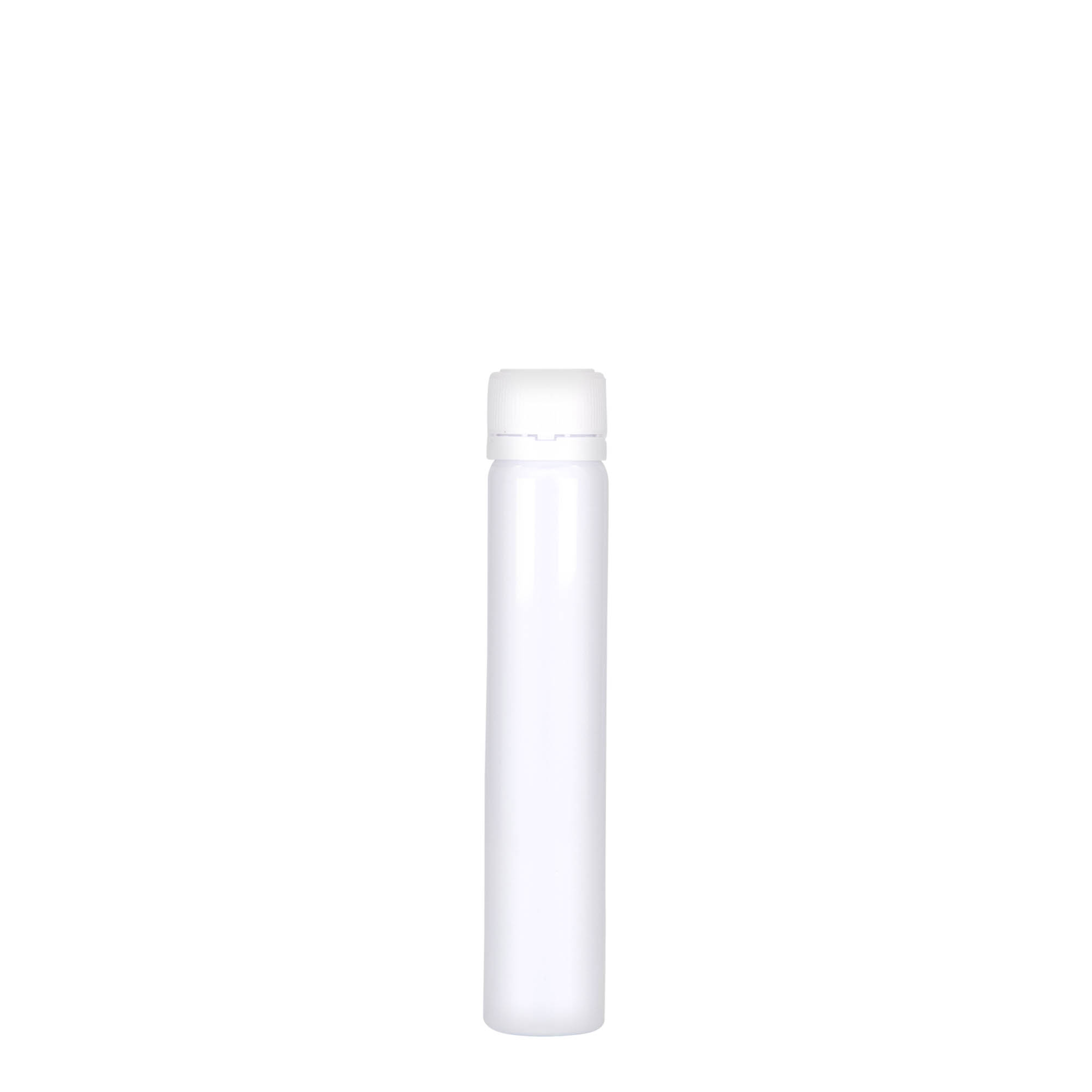 25 ml PET-rør, plastik, hvid, åbning: skruelåg