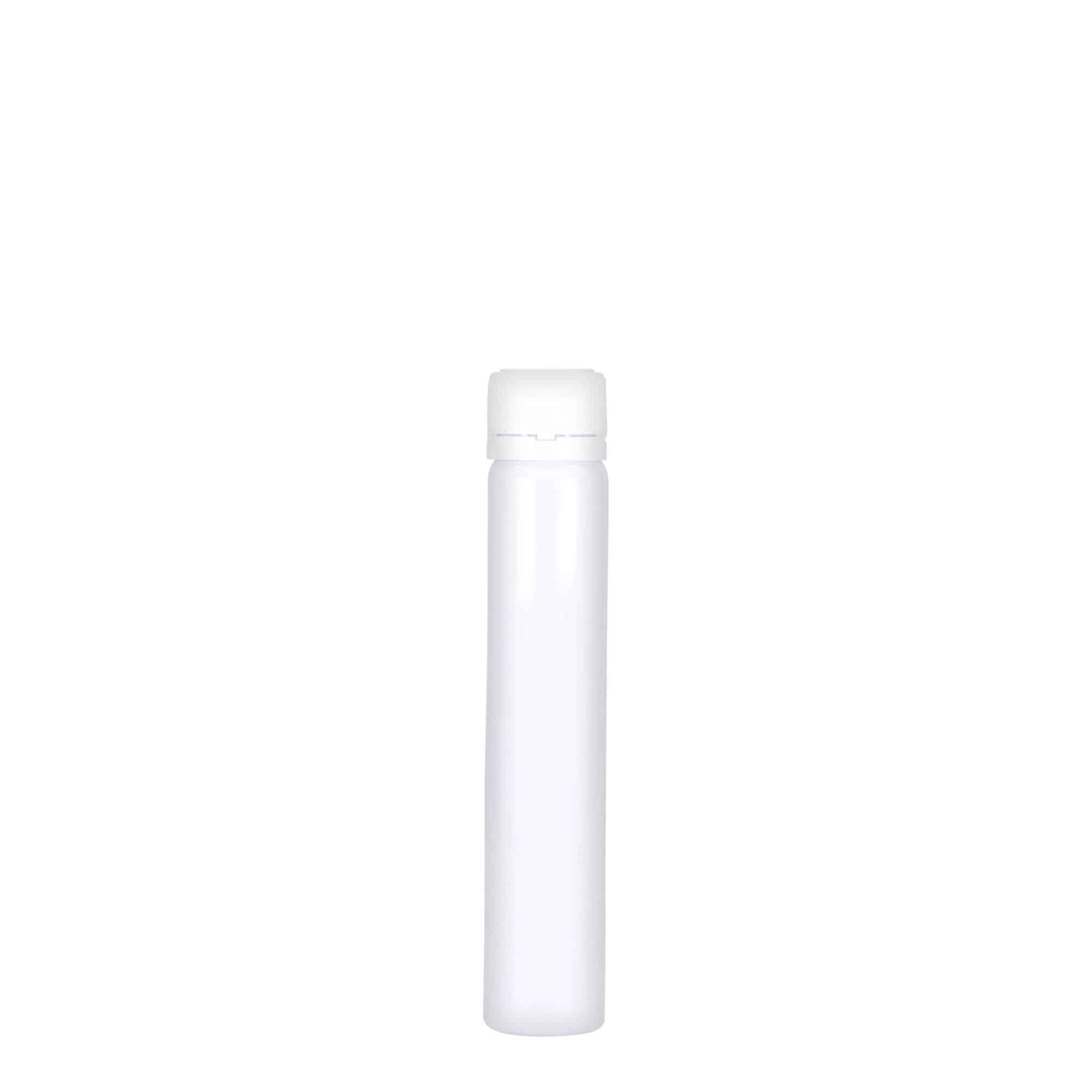 25 ml PET-rør, plastik, hvid, åbning: skruelåg