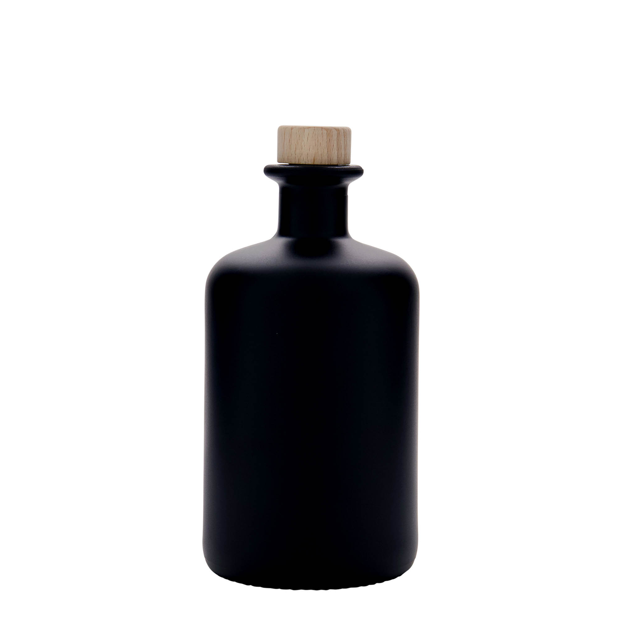 500 ml glasflaske apoteker, sort, åbning: kork