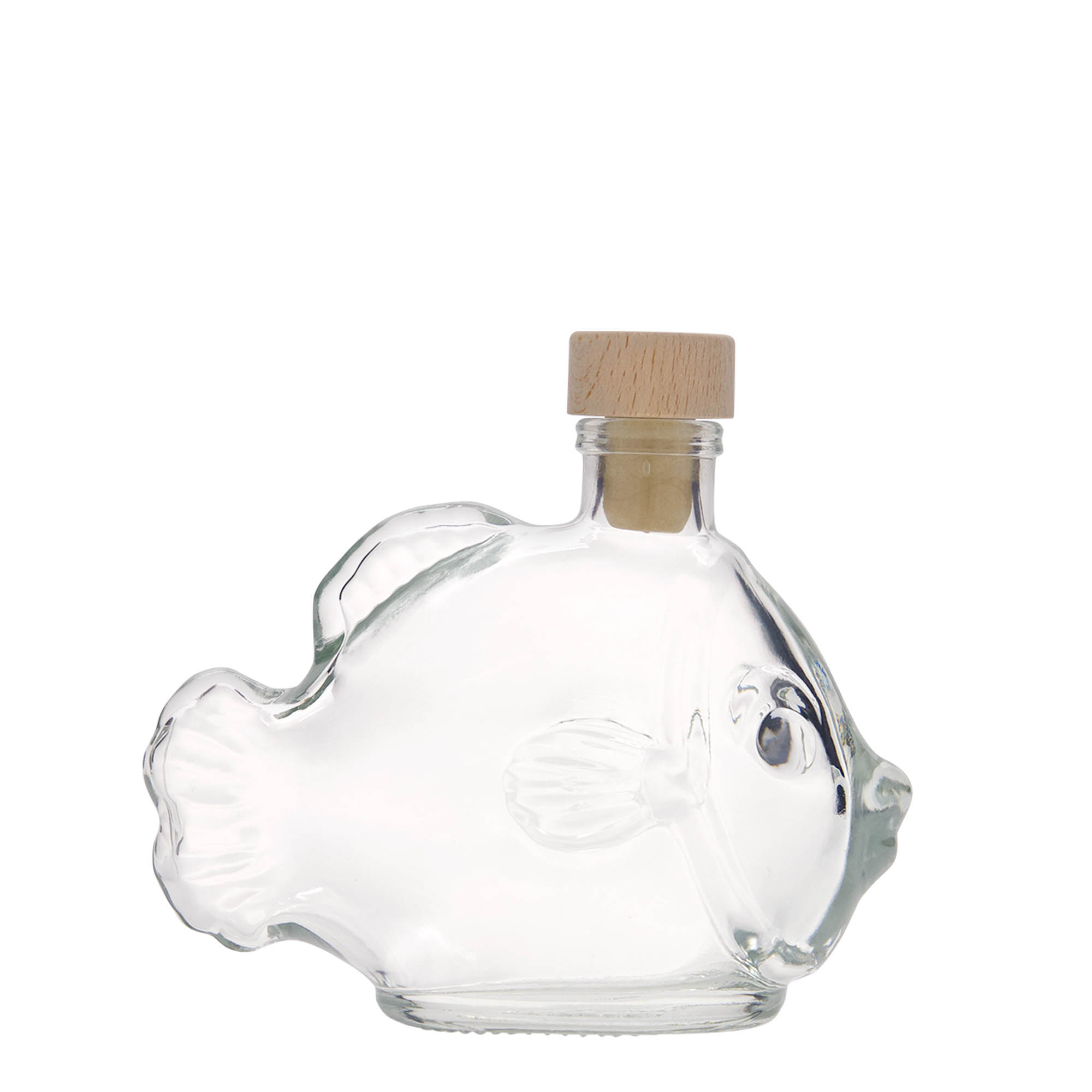 200 ml glasflaske 'Fisk', åbning: kork