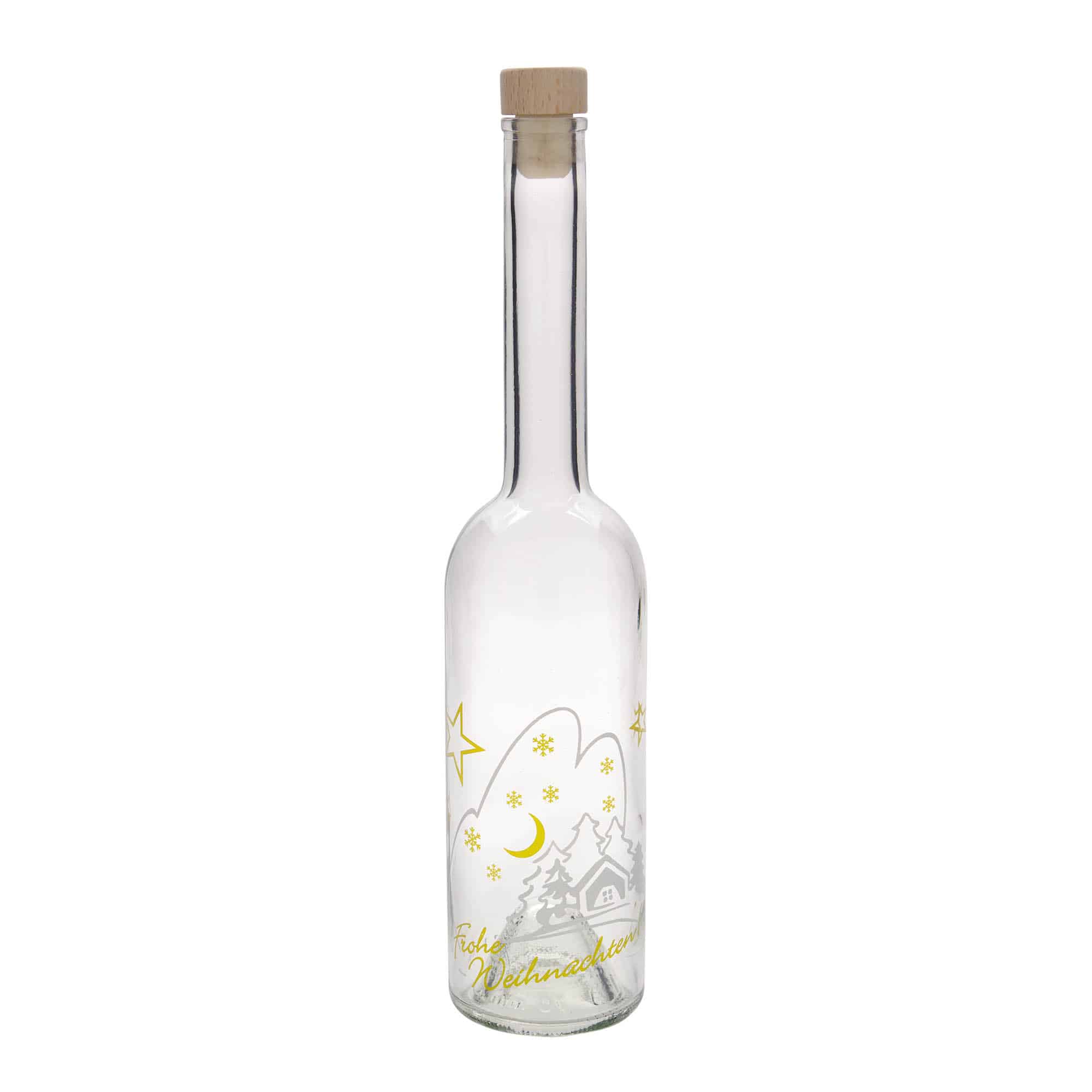500 ml glasflaske 'Opera', motiv: Juleidyl, åbning: Kork