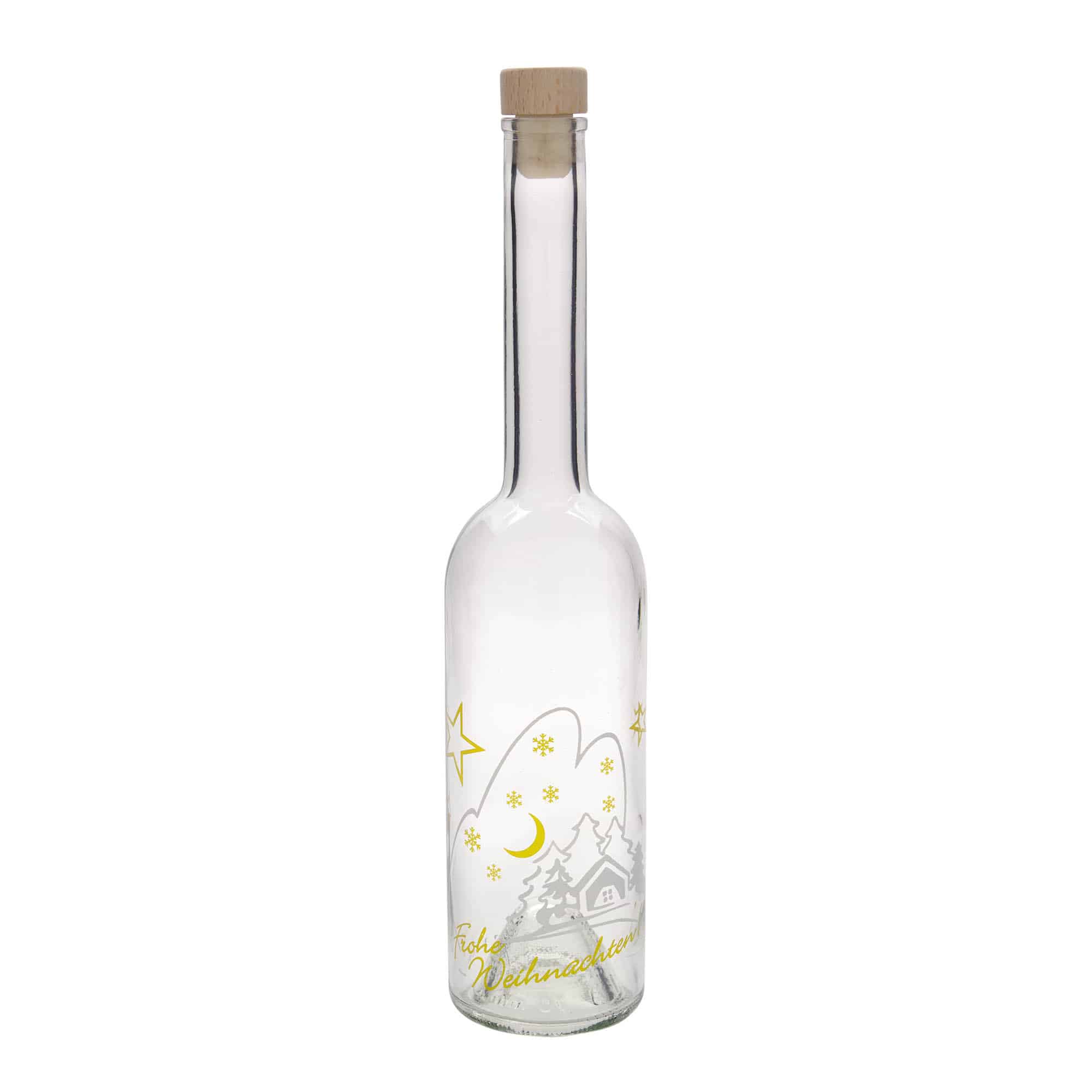 500 ml glasflaske 'Opera', motiv: juleidyl, åbning: kork