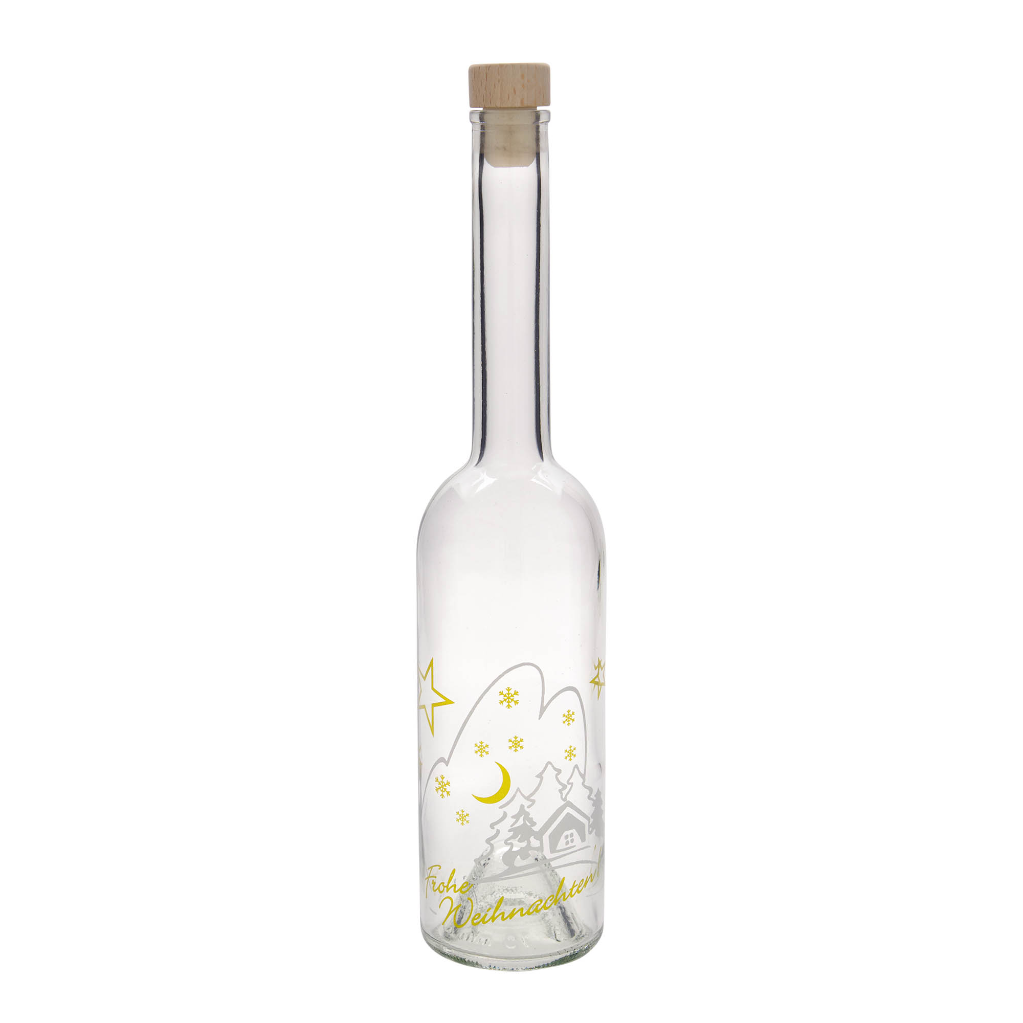500 ml glasflaske 'Opera', motiv: juleidyl, åbning: kork 500 ml glasflaske 'Opera', motiv: juleidyl, åbning: kork