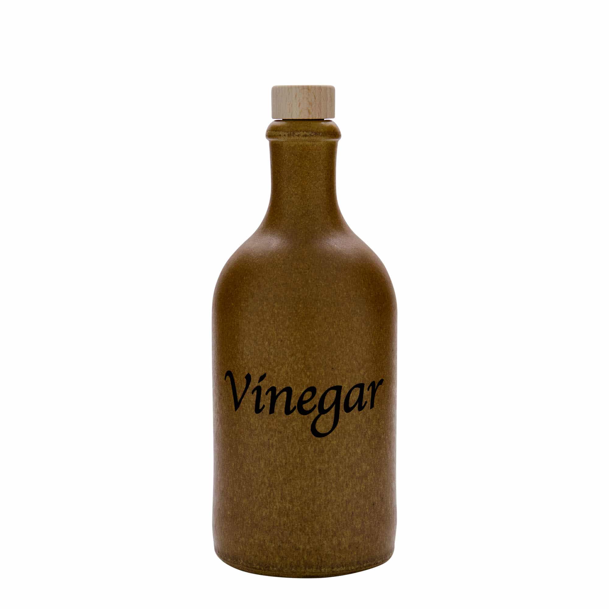 500 ml lerkrus, motiv: Vinegar, stentøj, brun-krystal, åbning: Kork
