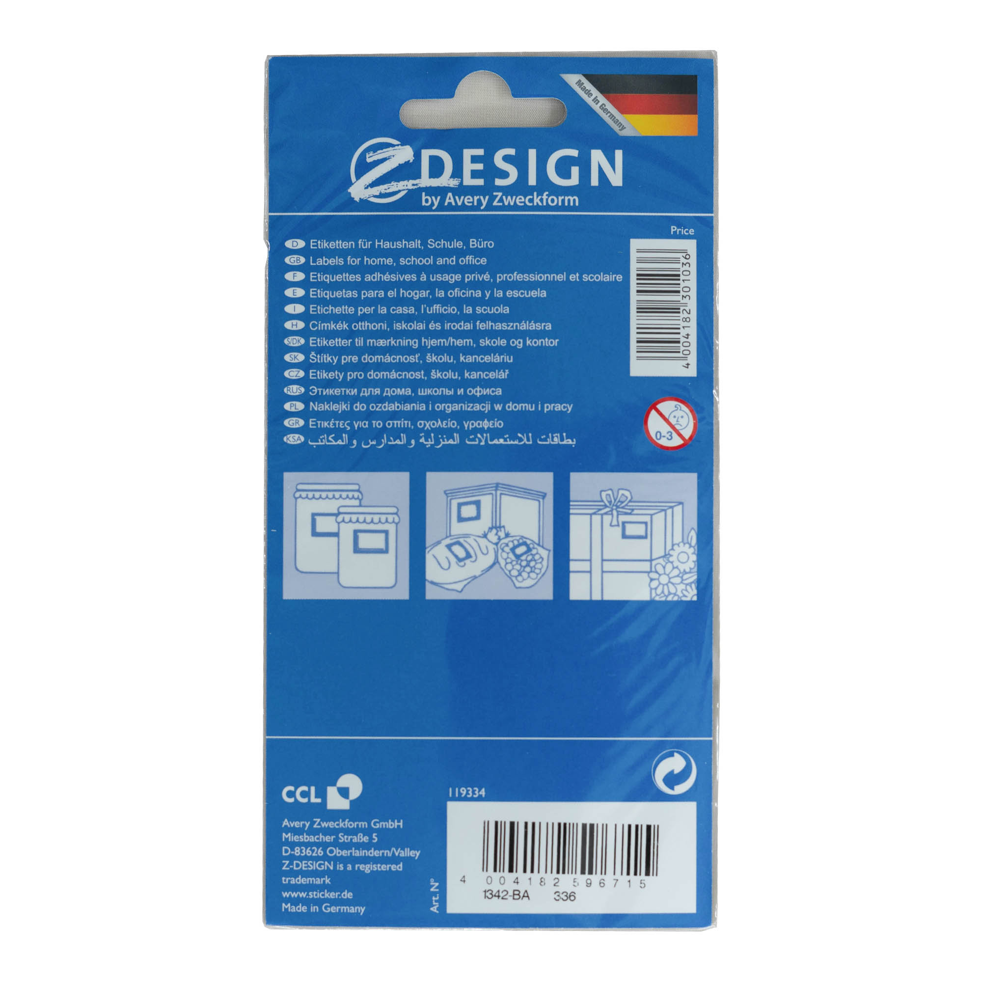 Zweckform etiketter 'Rammes frugter', rektangulære, papir, flerfarvede Zweckform etiketter 'Rammes frugter', rektangulære, papir, flerfarvede