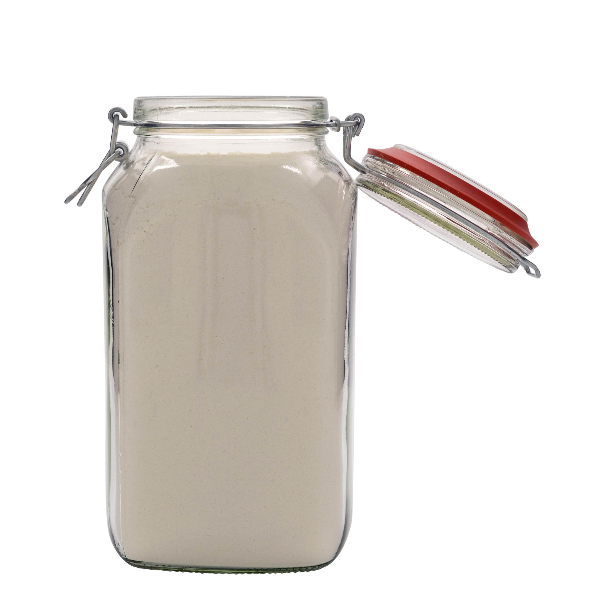 2.590 ml patentglas, firkantet, åbning: patentlukning