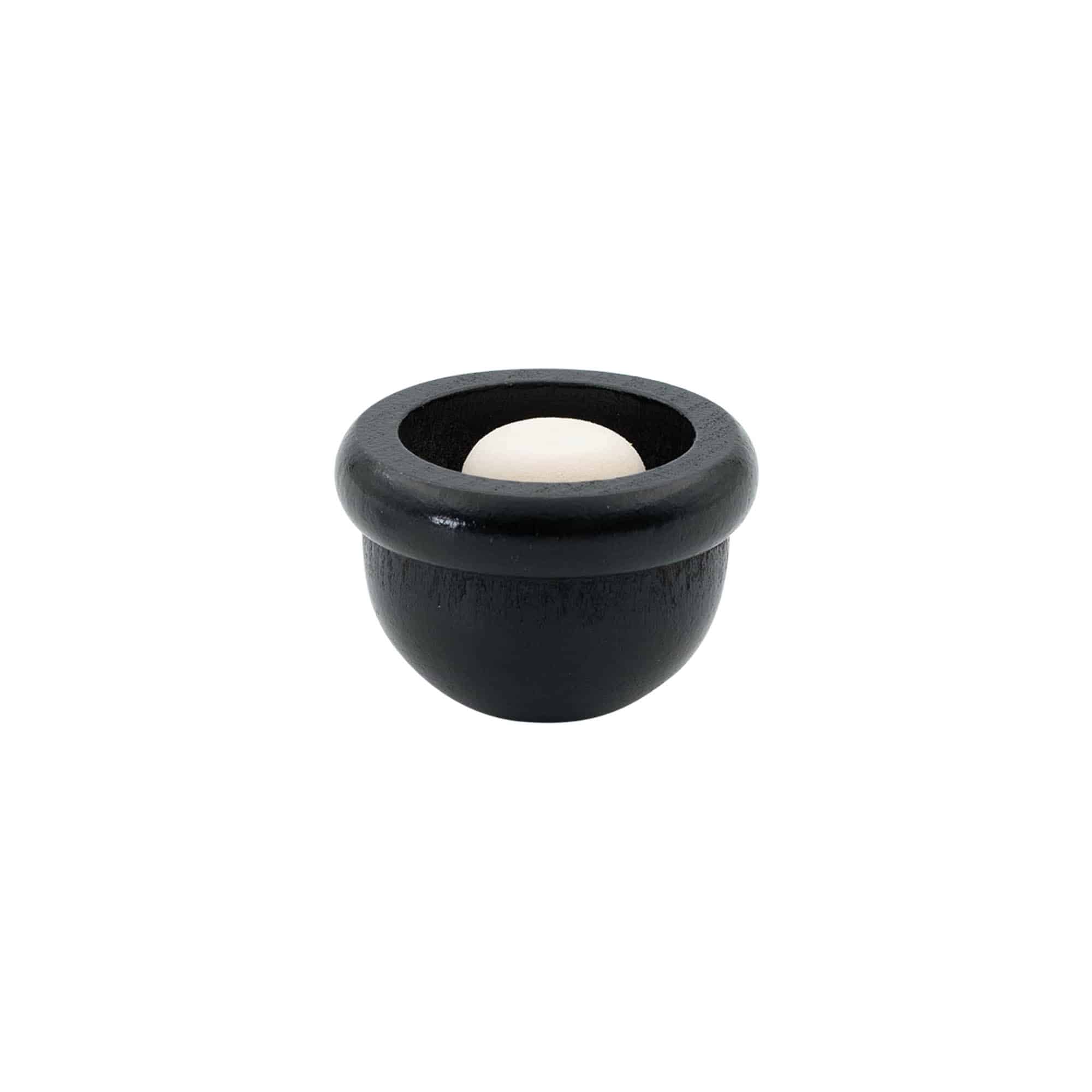Grebprop 19 mm "Melon", træ/PE, sort, til munding: kork
