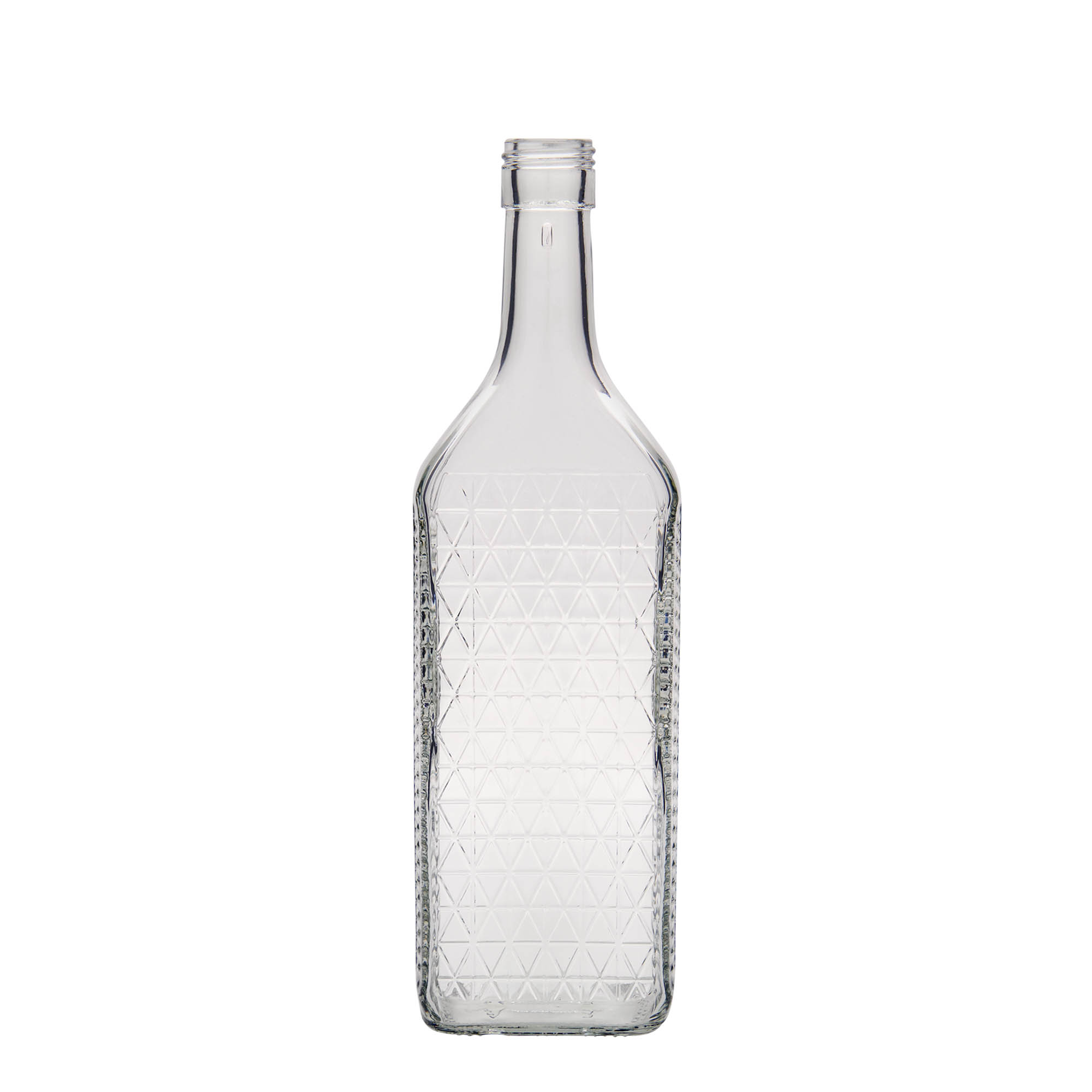 700 ml glasflaske »Caruso«, rektangulær, åbning: PP 31,5