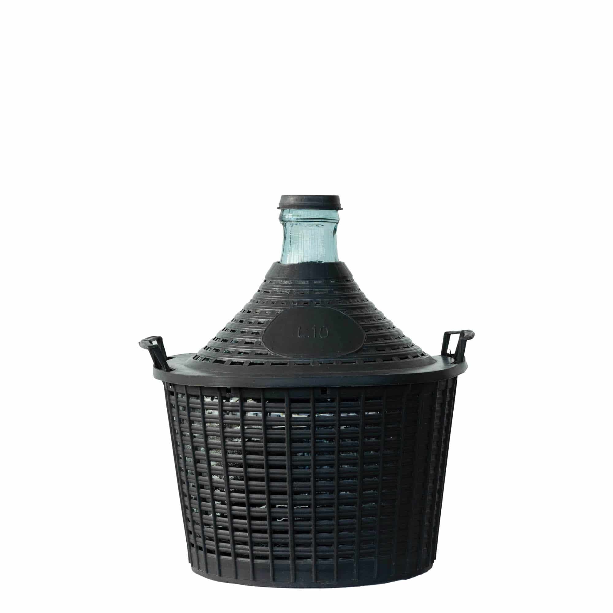 10 l ballonflaske, smalhalset, glas, åbning: Hætte