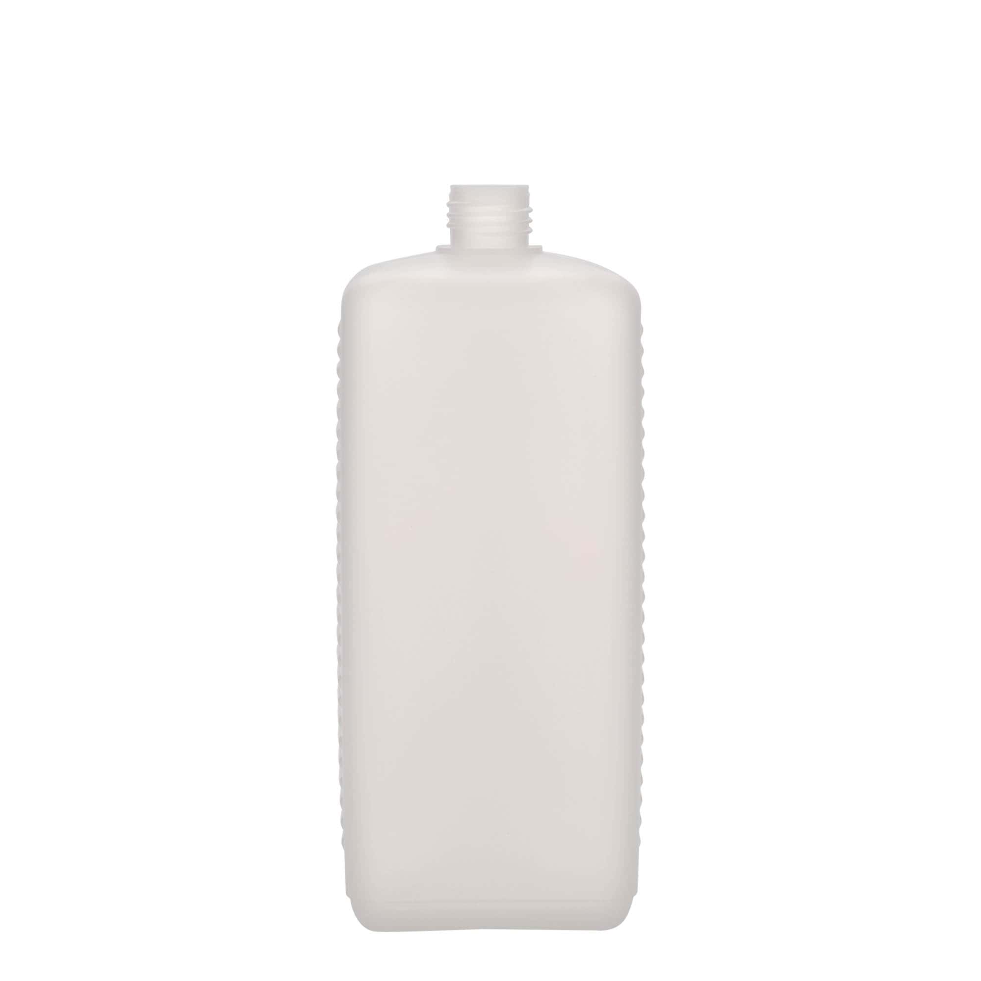 1.000 ml kande, rektangulær, HDPE-plast, natur, åbning: DIN 25 EPE