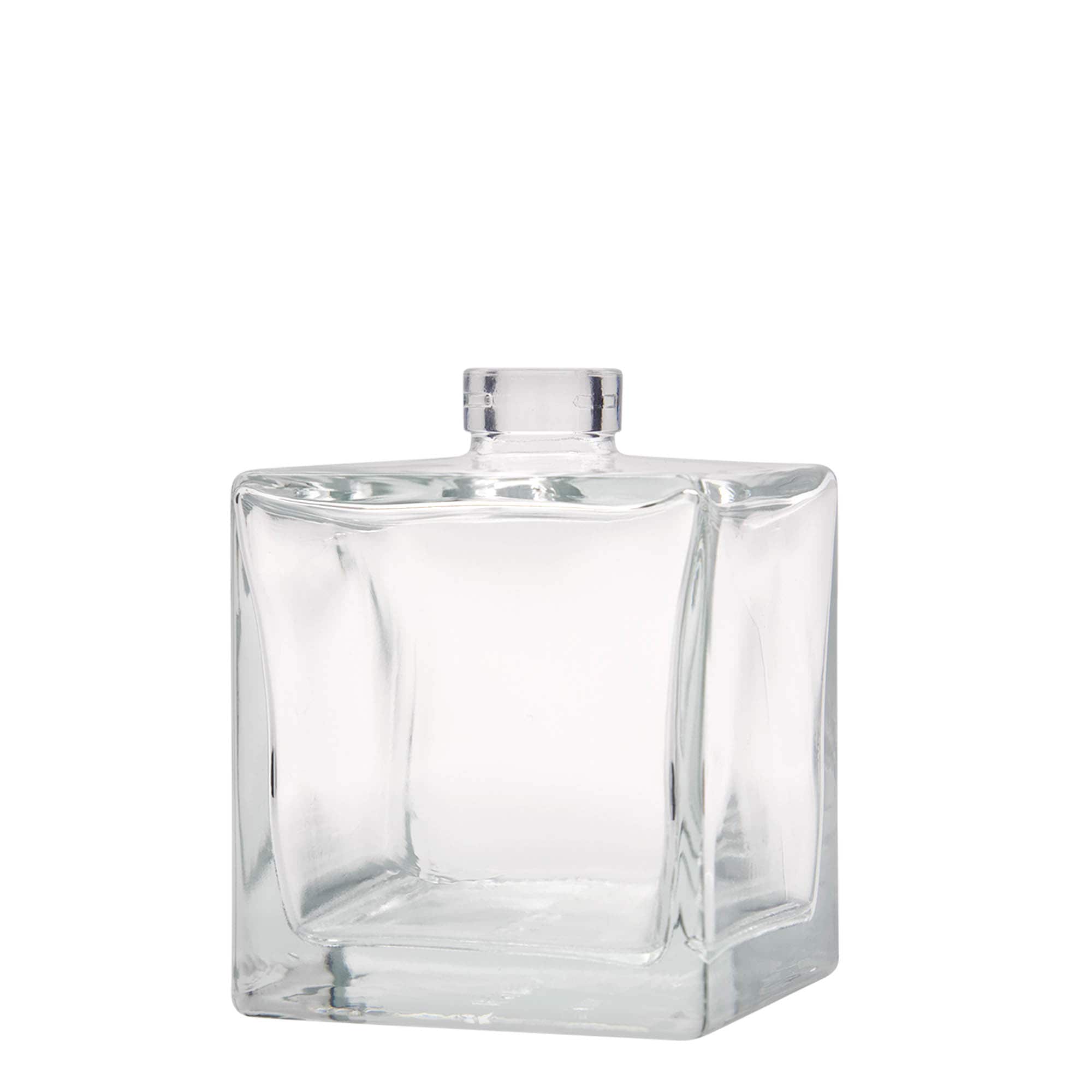 500 ml glasflaske 'Cube', kvadratisk, åbning: kork