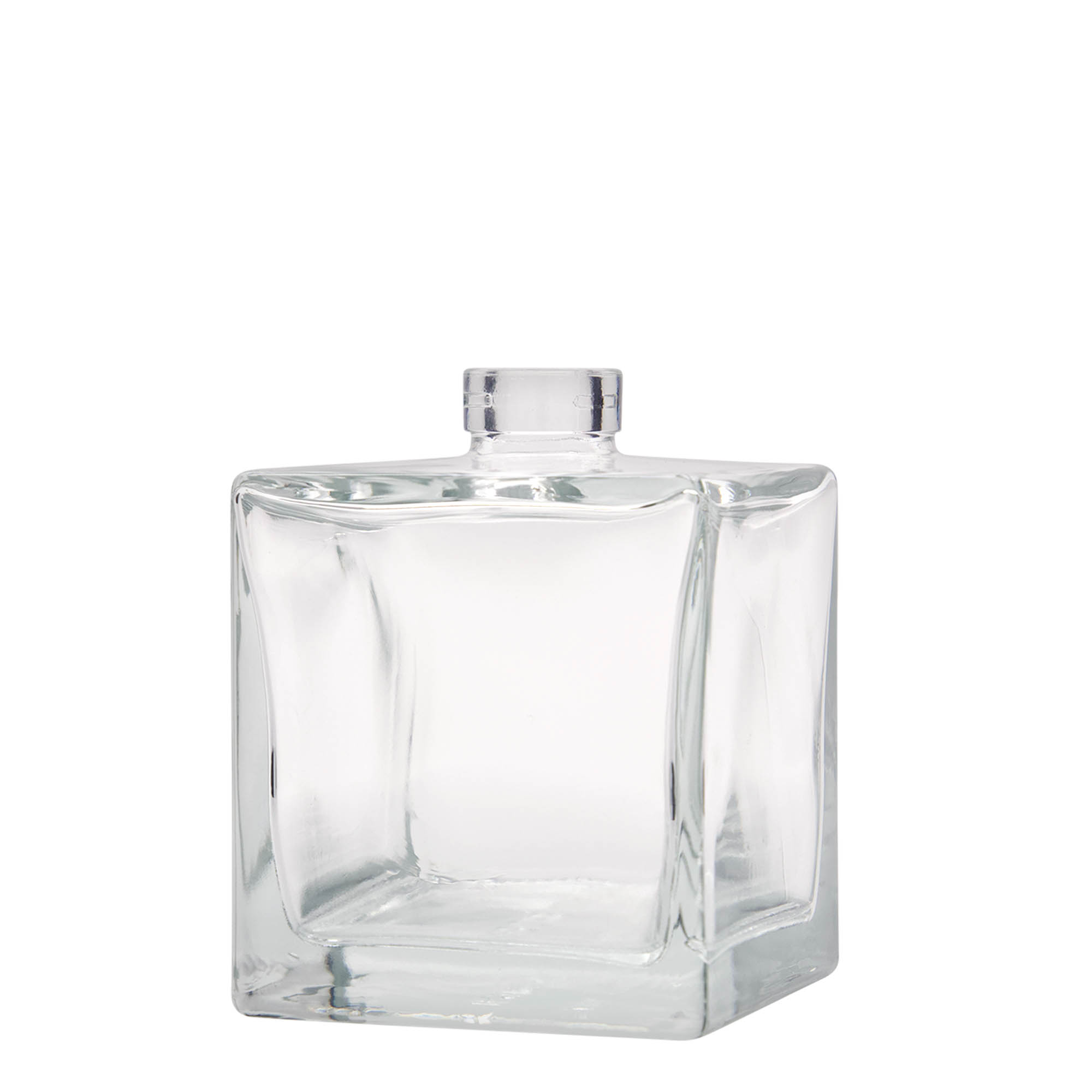500 ml glasflaske 'Cube', kvadratisk, åbning: kork