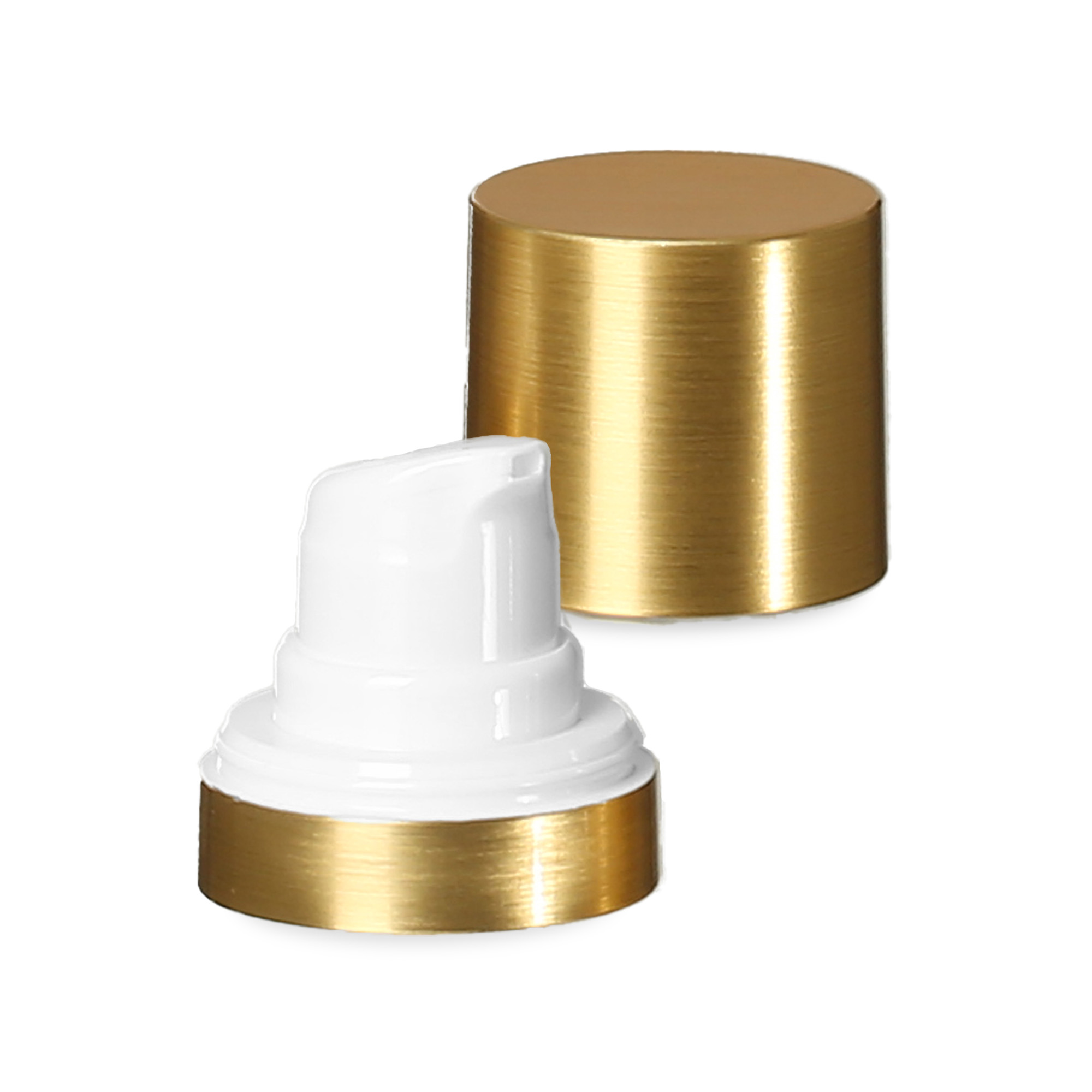 Airless hoved Micro guldkant + hvid, blank stikprop Airless hoved Micro guldkant + hvid, blank stikprop