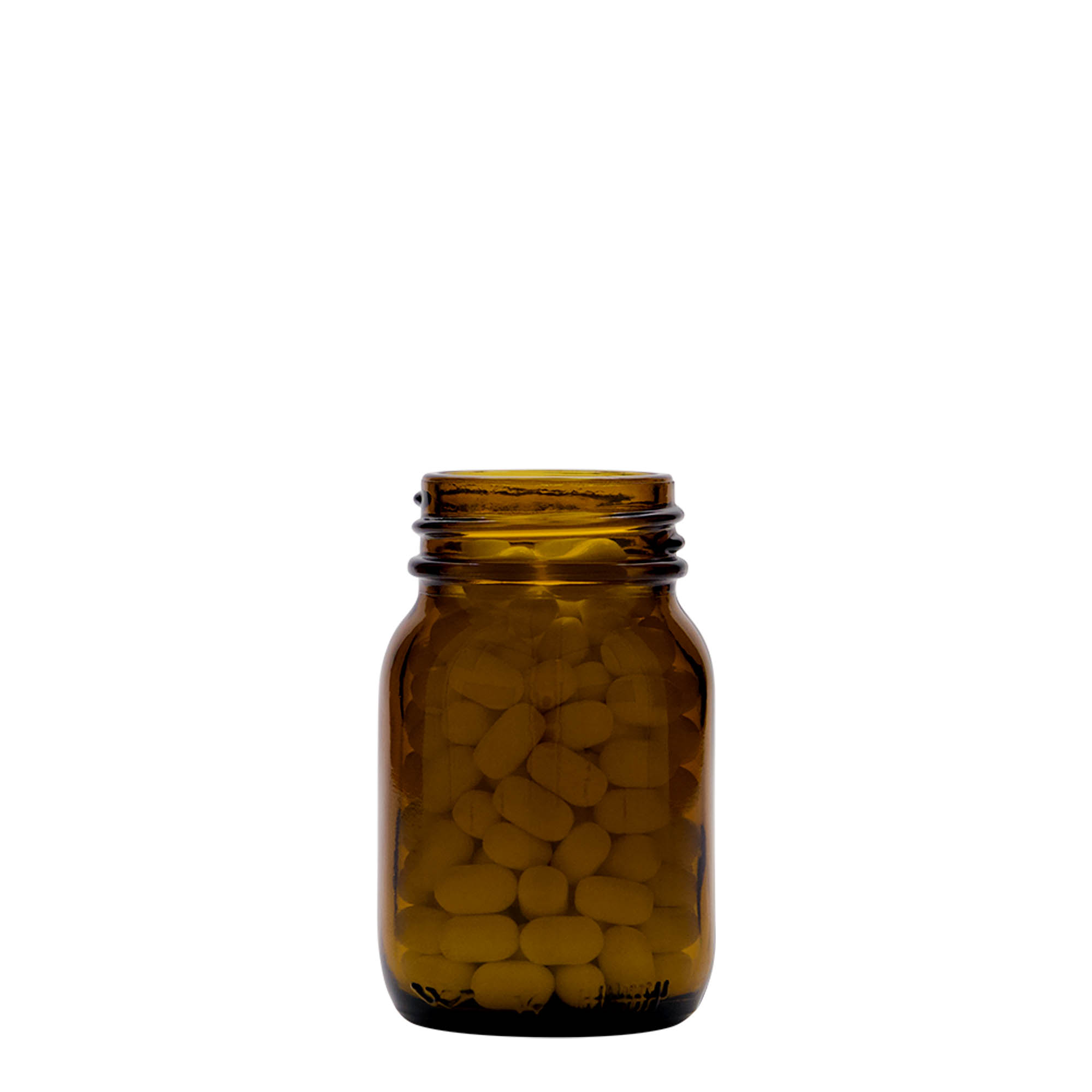 75 ml bredhalsglas, brunt, åbning: DIN 40