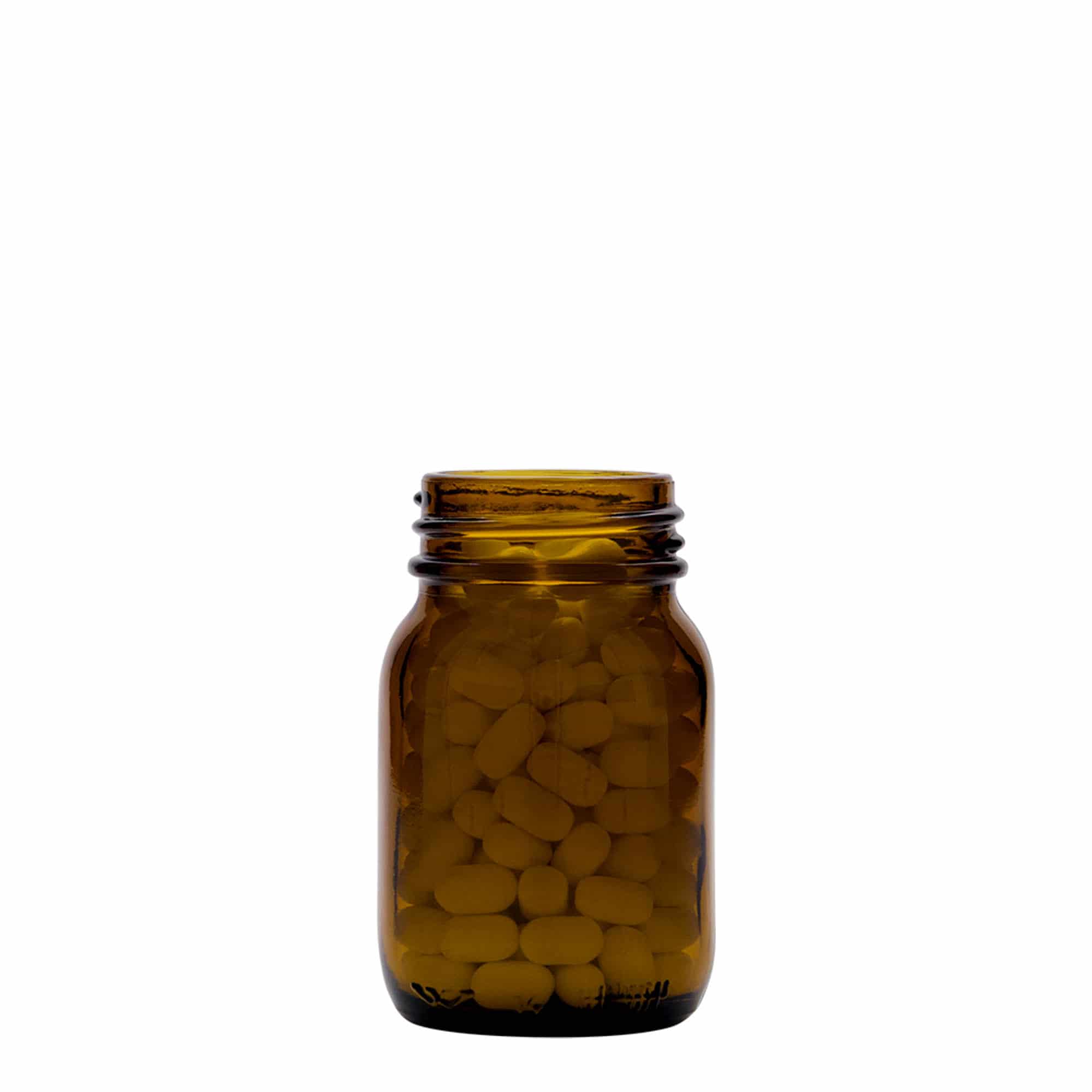 75 ml bredhalsglas, brunt, åbning: DIN 40
